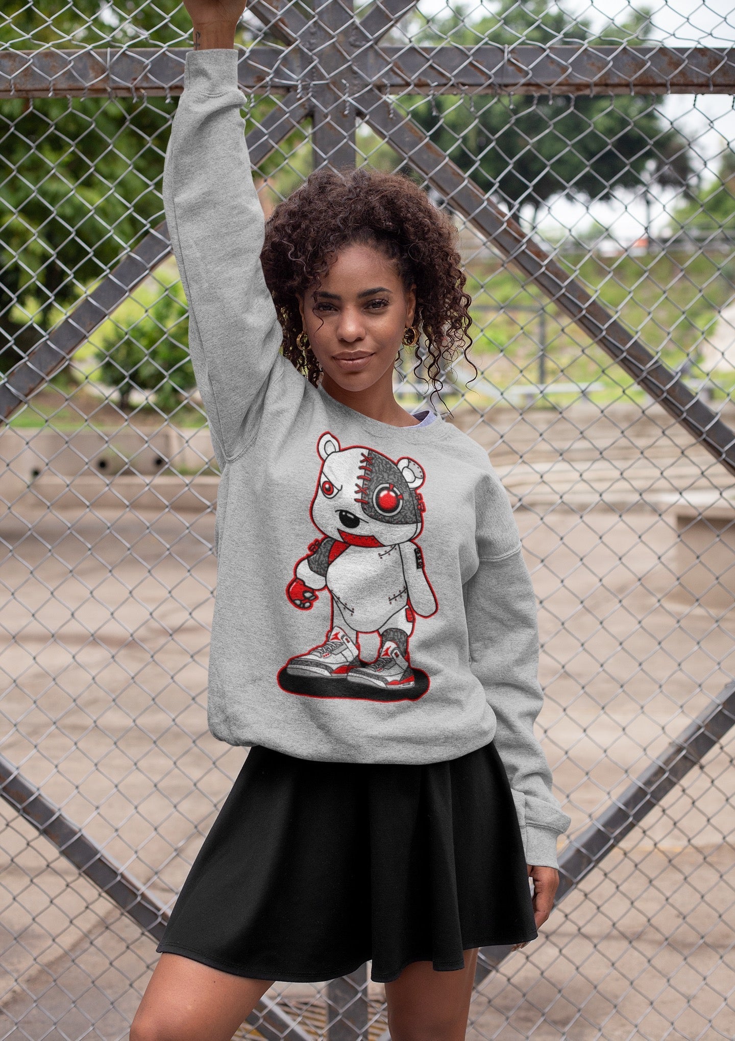 Cyborg Bear Unisex Tops - Air Jordan 3 Fire Red