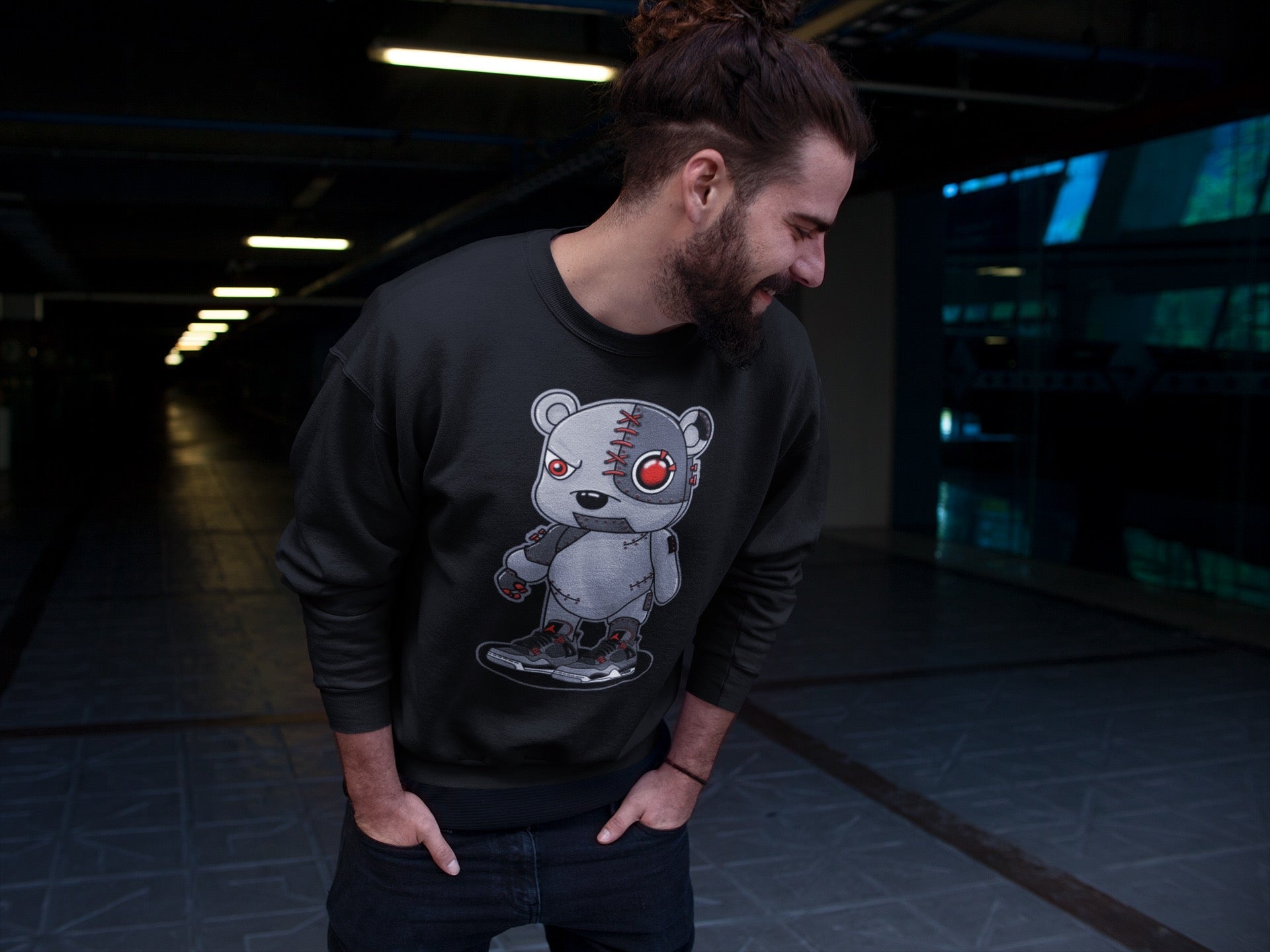 Cyborg Bear Unisex Tops - Air Jordan 4 Infrared