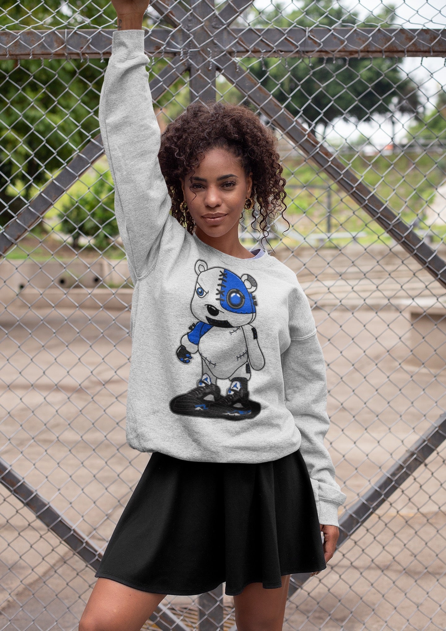 Cyborg Bear Unisex Tops - Air Jordan 5 Racer Blue
