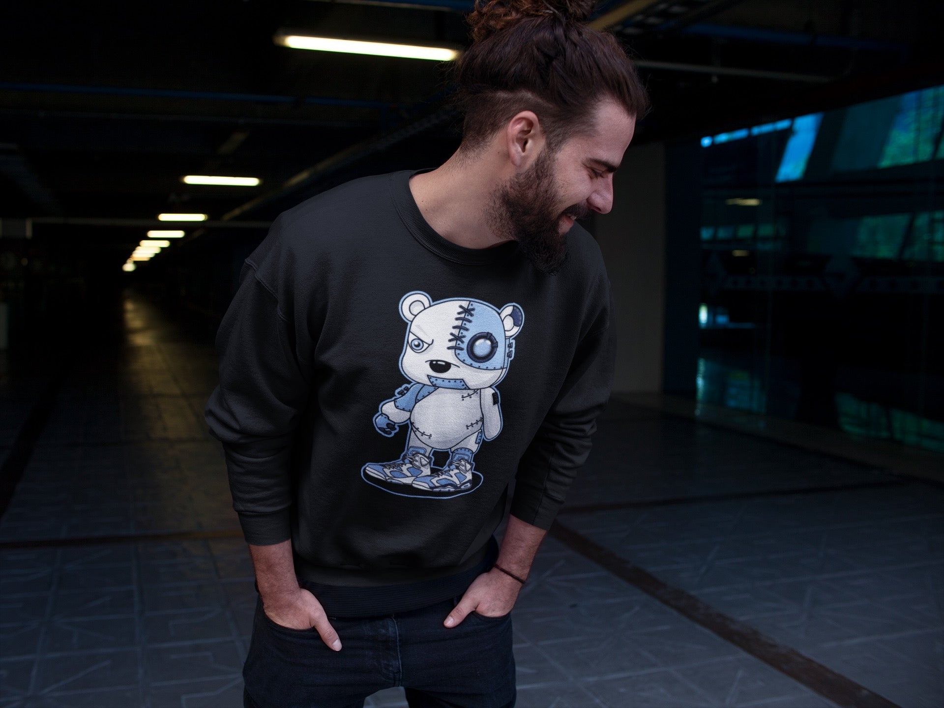 Cyborg Bear Unisex Tops - Air Jordan 6 UNC
