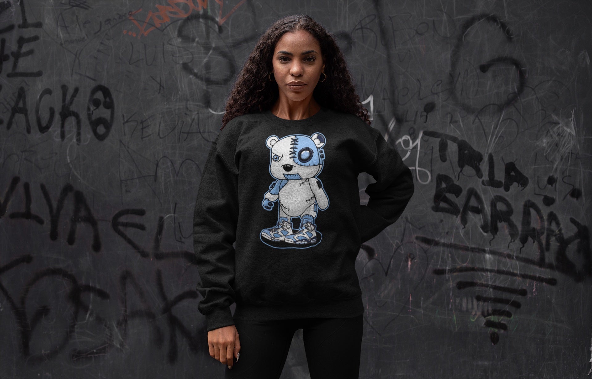 Cyborg Bear Unisex Tops - Air Jordan 6 UNC