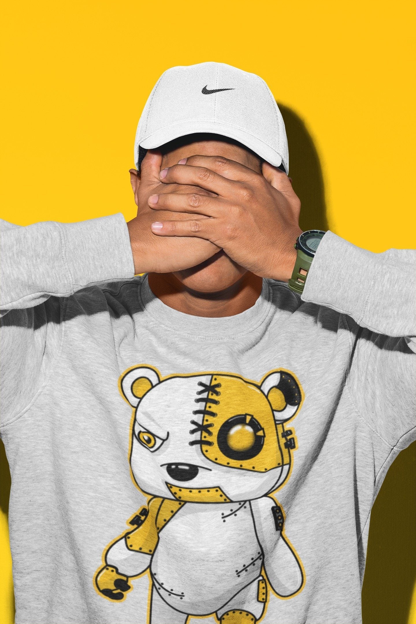 Cyborg Bear Unisex Tops - Dunk Championship Goldenrod