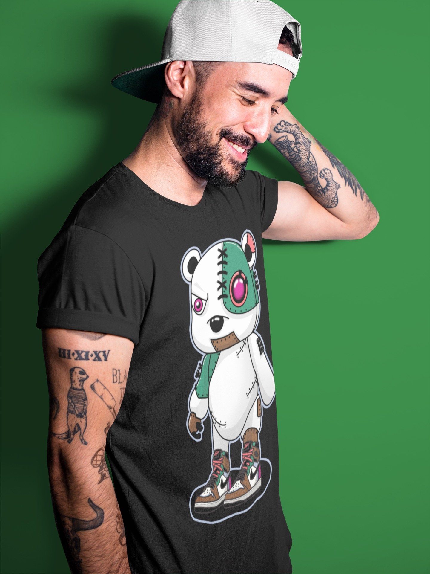 Cyborg Bear Unisex Tops - Air Jordan 1 Hand Crafted