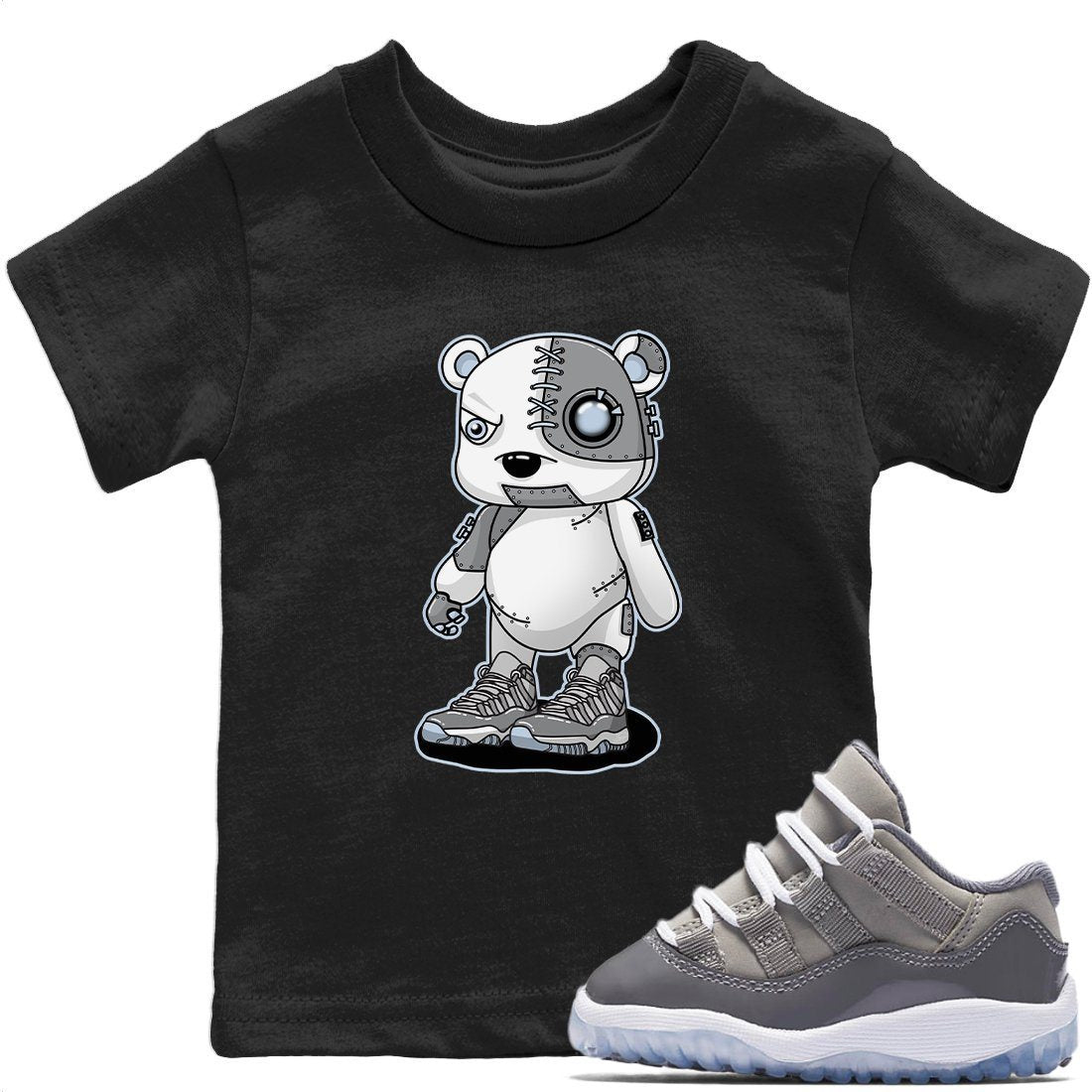 Cyborg Bear Kids Tops - Air Jordan 11 Cool Grey
