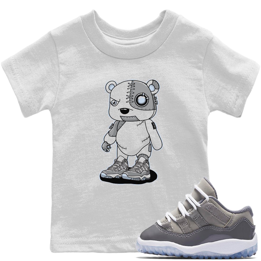 Cyborg Bear Kids Tops - Air Jordan 11 Cool Grey