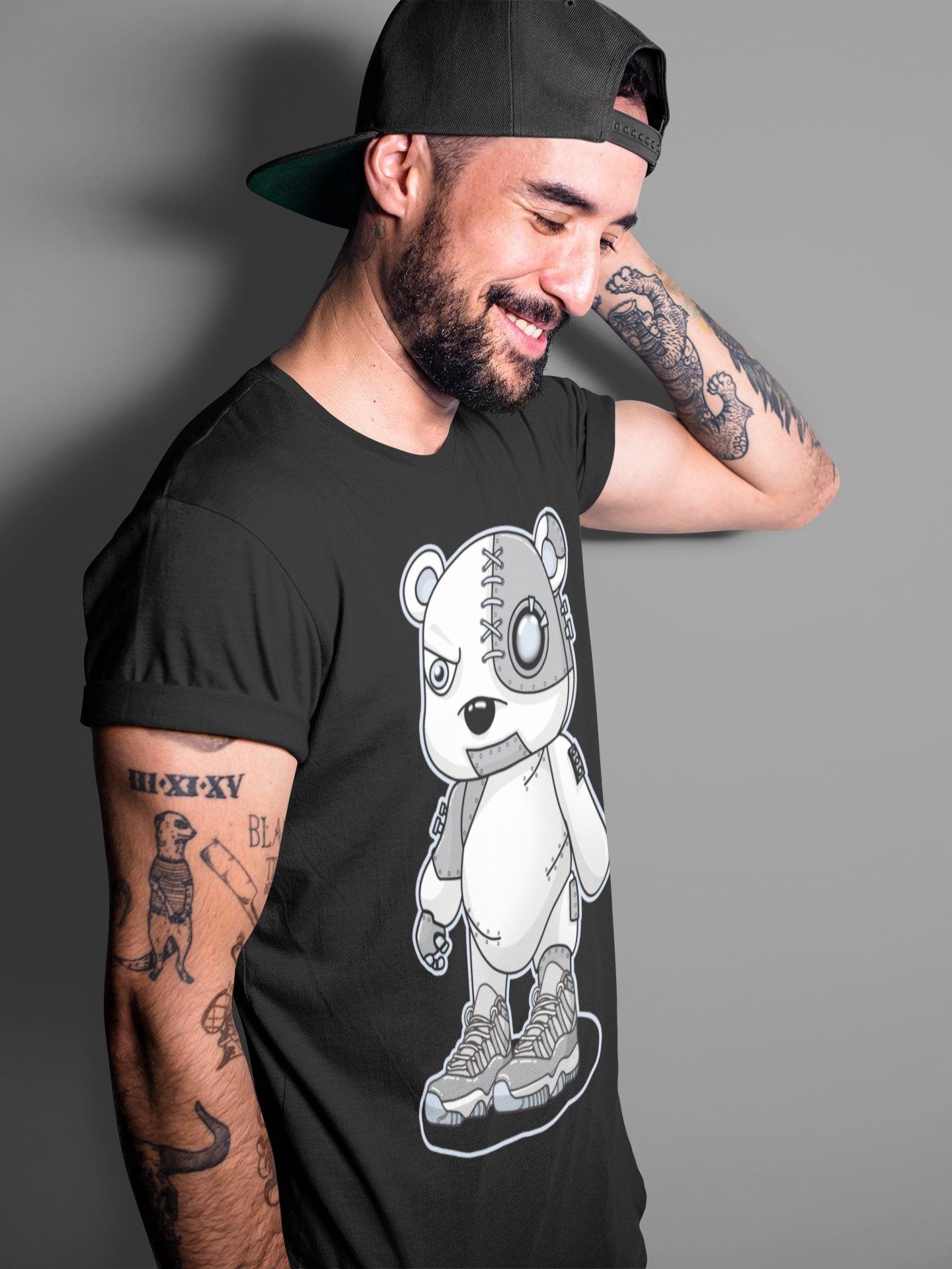 Cyborg Bear Unisex Tops - Air Jordan 11 Cool Grey