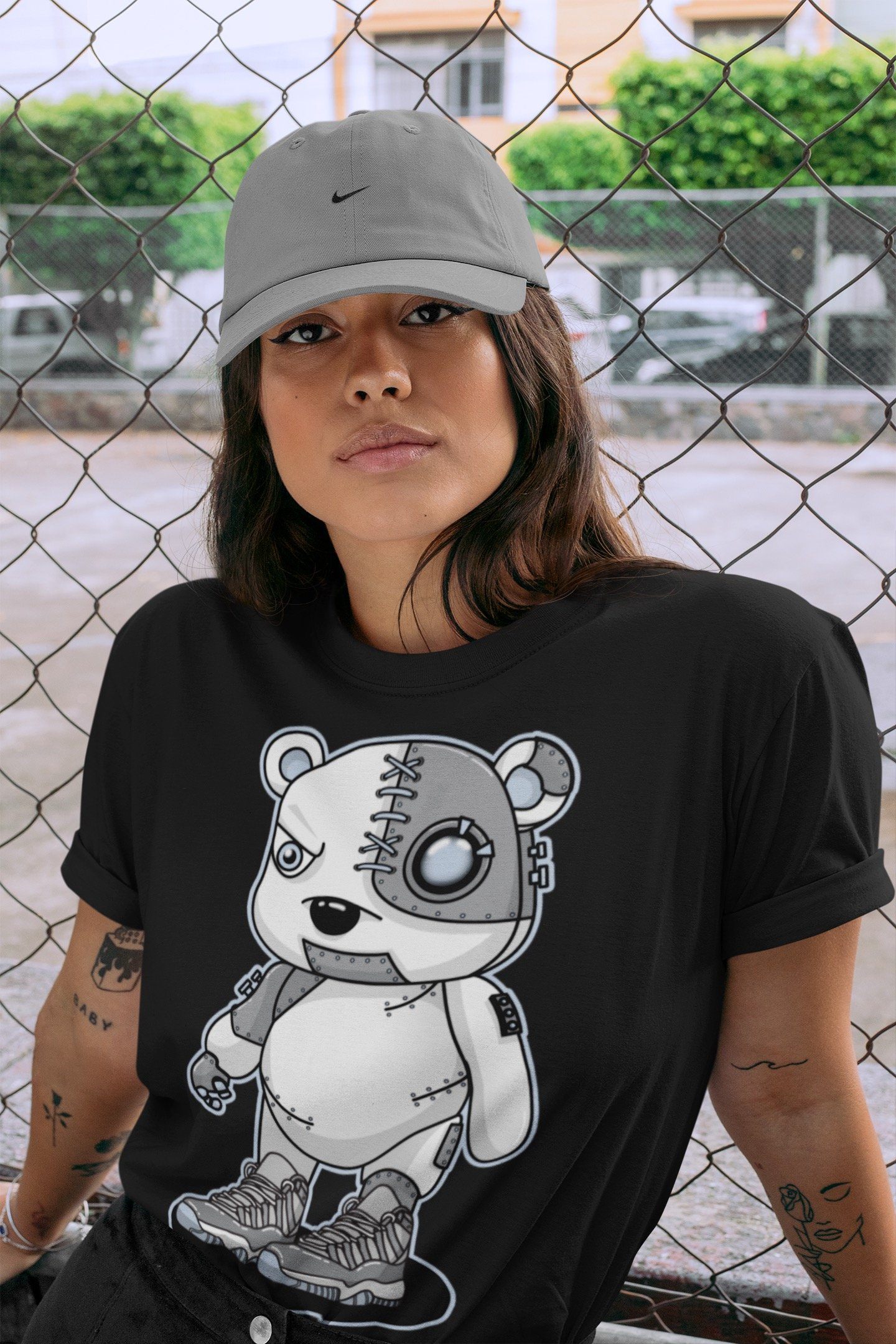 Cyborg Bear Unisex Tops - Air Jordan 11 Cool Grey