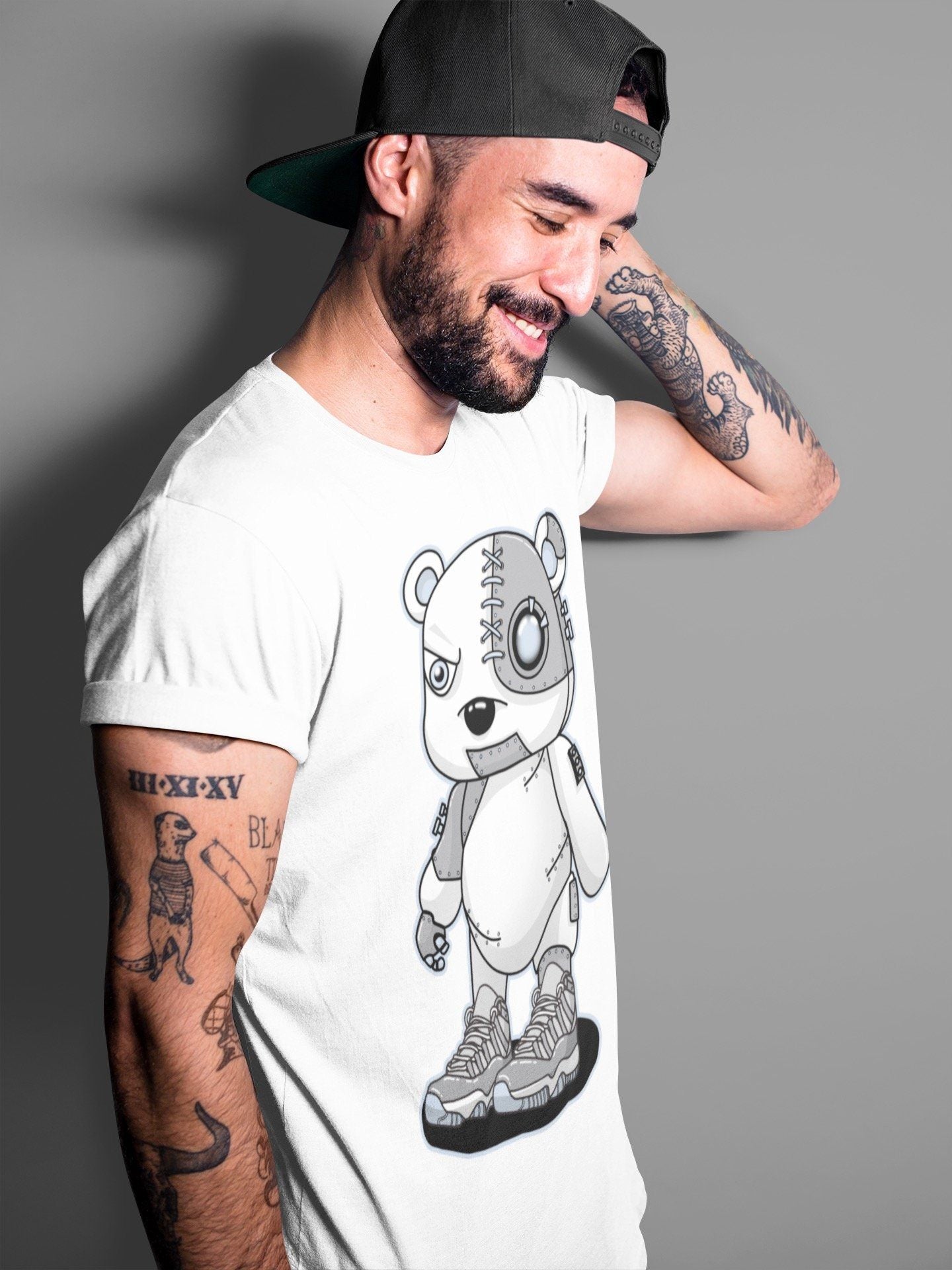 Cyborg Bear Unisex Tops - Air Jordan 11 Cool Grey