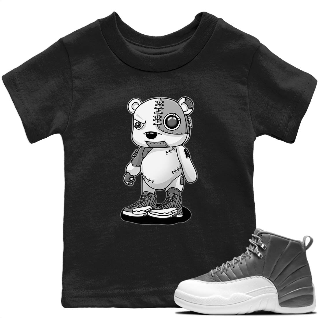 Cyborg Bear Kids Tops - Air Jordan 12 Stealth