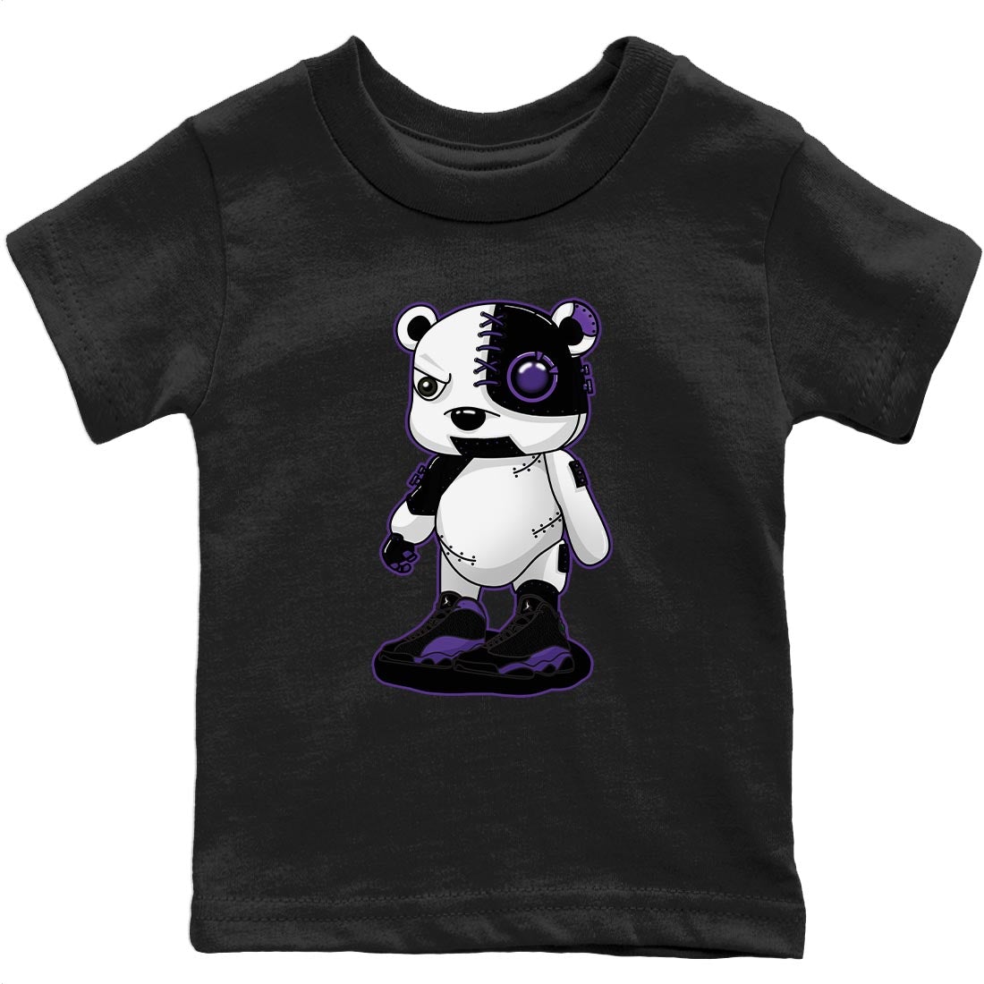 Cyborg Bear Kids Tops - Air Jordan 13 Court Purple