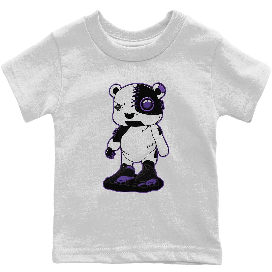 Cyborg Bear Kids Tops - Air Jordan 13 Court Purple
