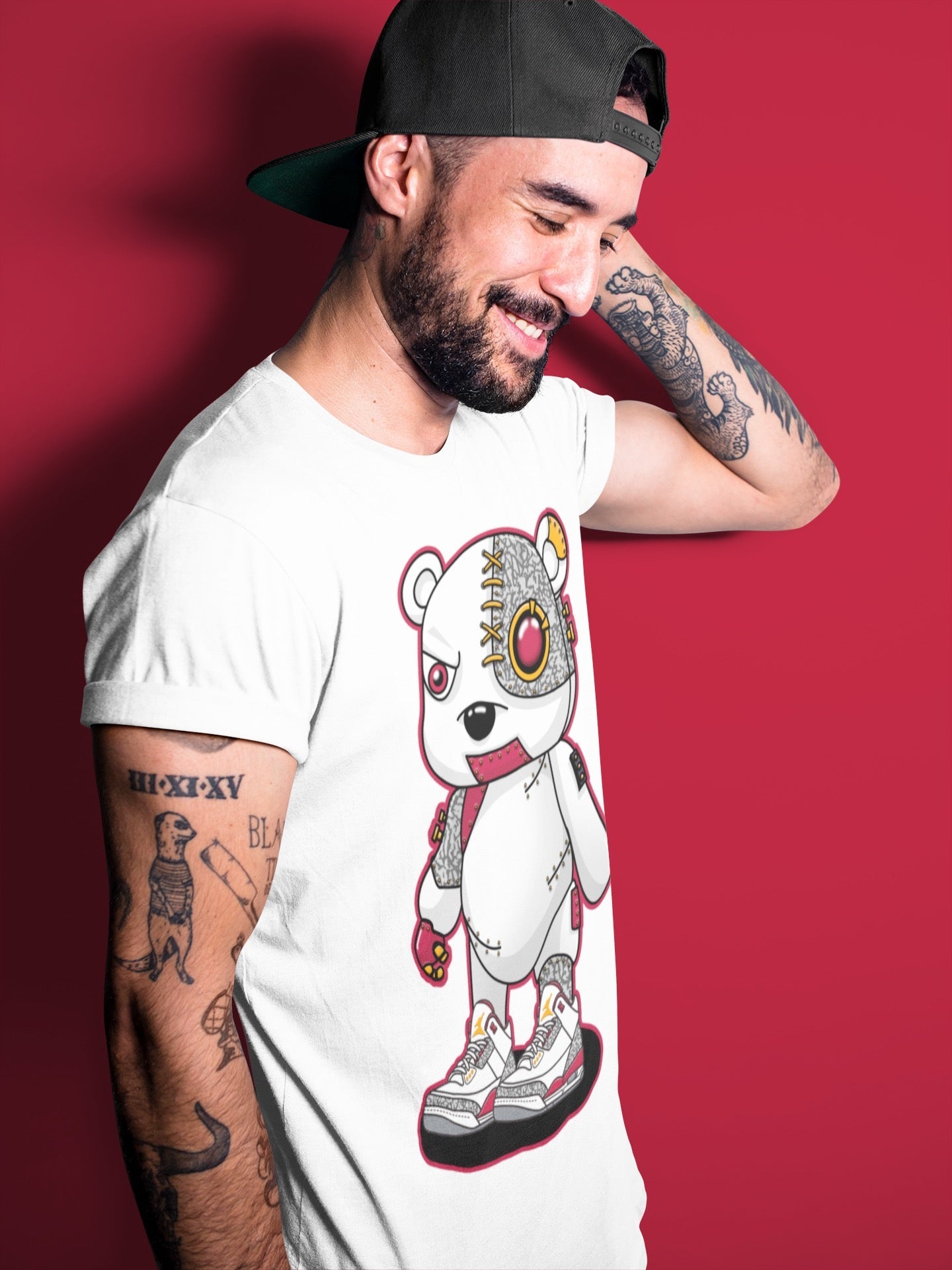 Cyborg Bear Unisex Tops - Air Jordan 3 Cardinal