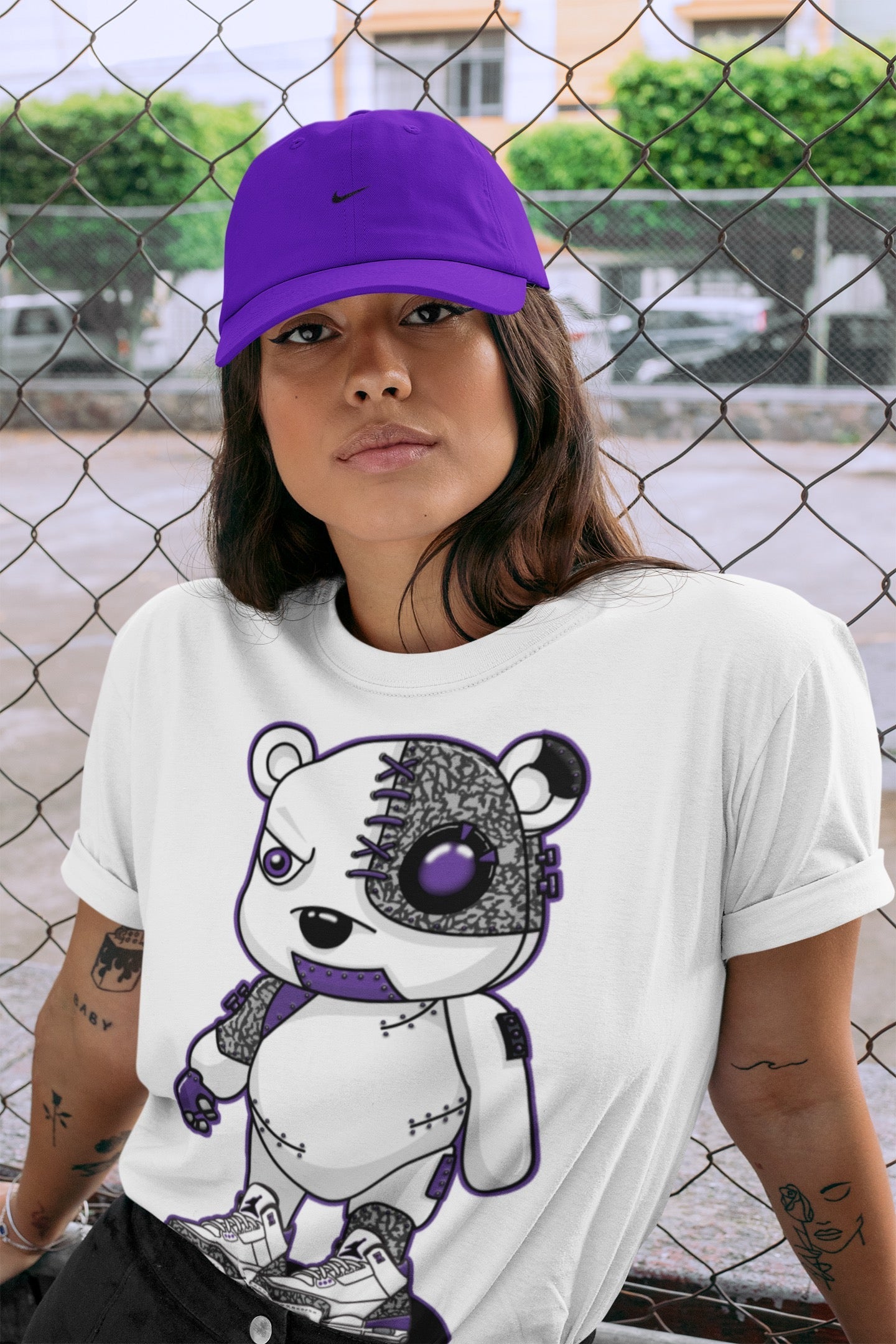 Cyborg Bear Unisex Tops - Air Jordan 3 Dark Iris