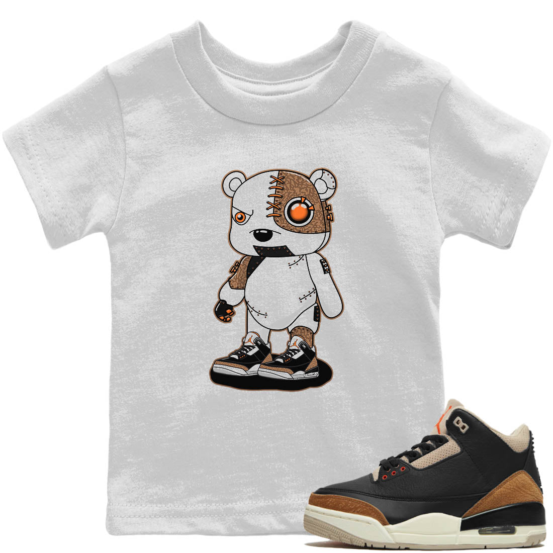 Cyborg Bear Kids Tops - Air Jordan 3 Desert Elephant