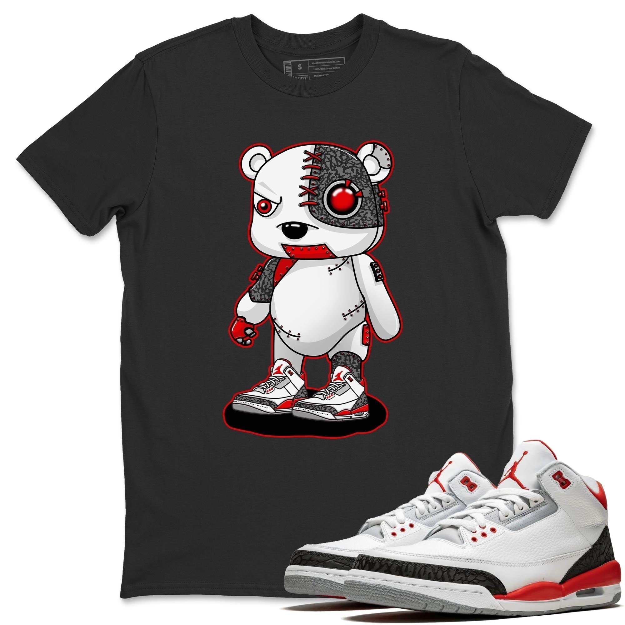 Cyborg Bear Unisex Tops - Air Jordan 3 Fire Red
