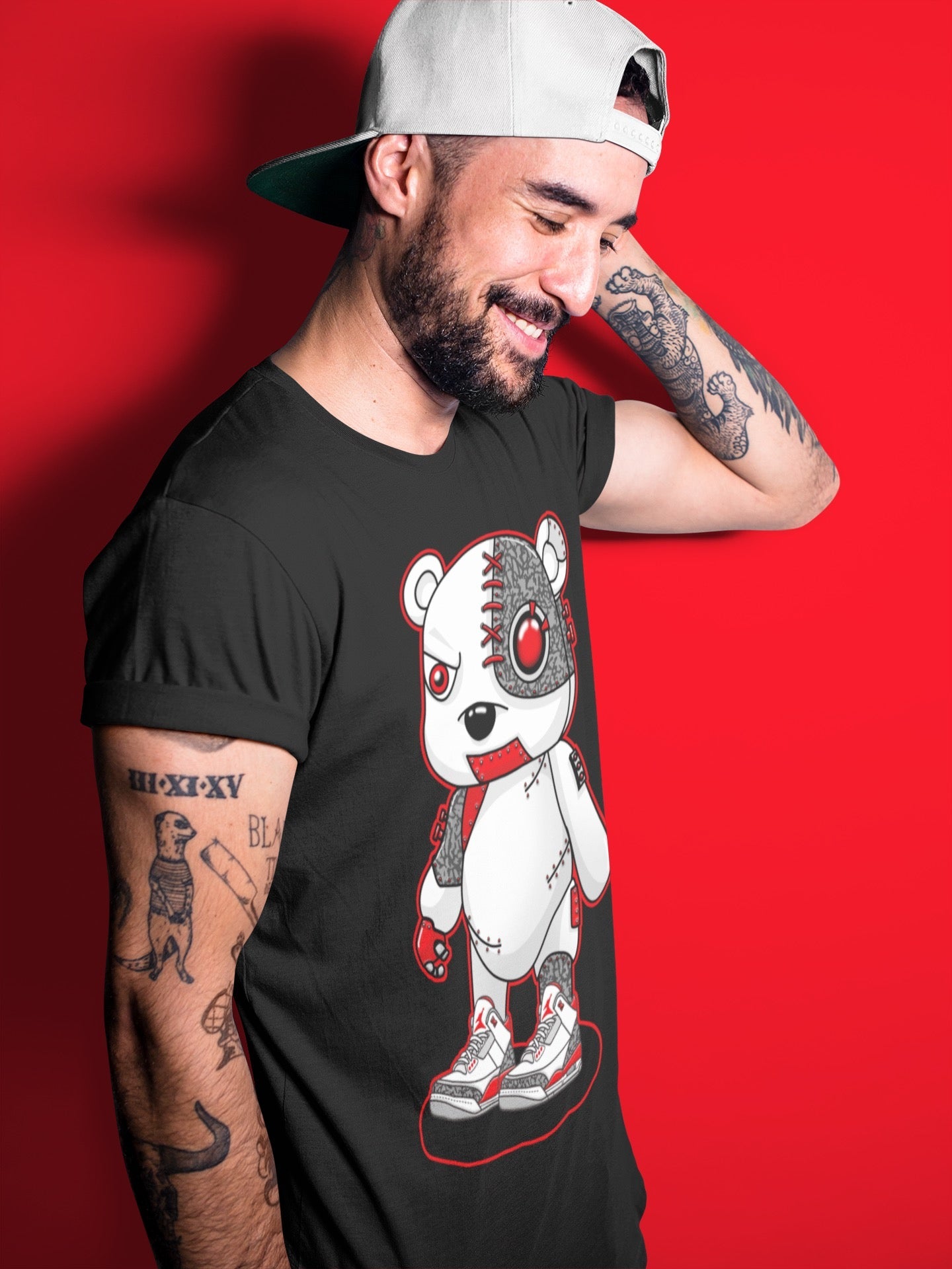 Cyborg Bear Unisex Tops - Air Jordan 3 Fire Red
