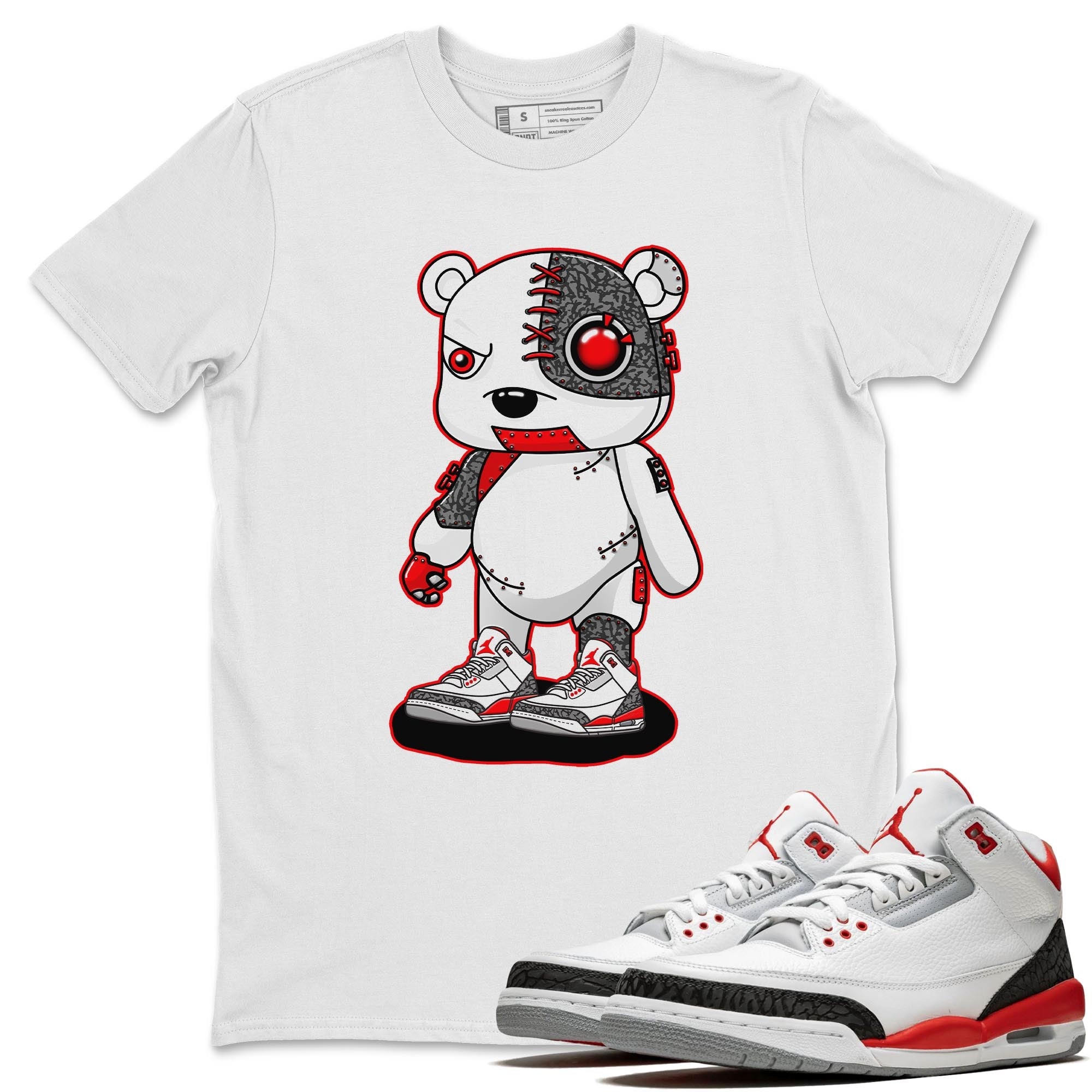 Cyborg Bear Unisex Tops - Air Jordan 3 Fire Red