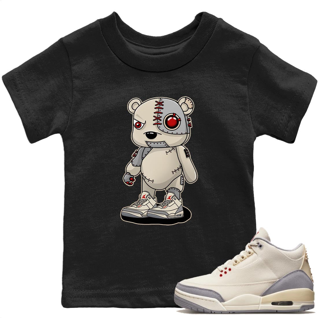 Cyborg Bear Kids Tops - Air Jordan 3 Muslin