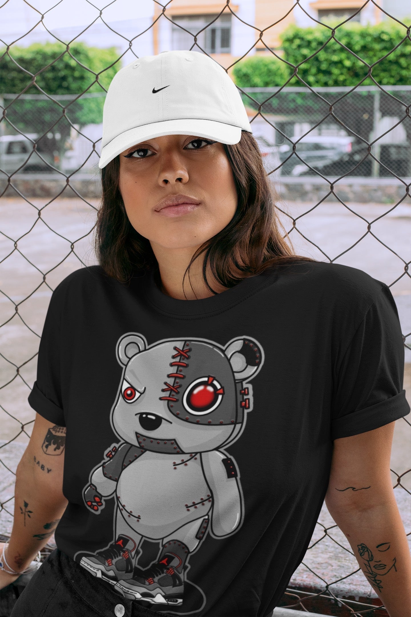 Cyborg Bear Unisex Tops - Air Jordan 4 Infrared