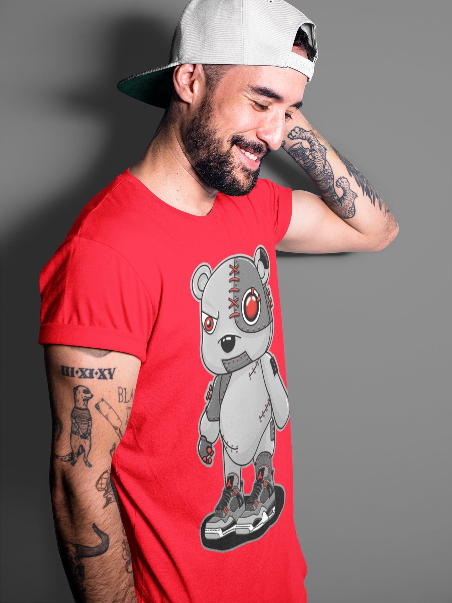 Cyborg Bear Unisex Tops - Air Jordan 4 Infrared