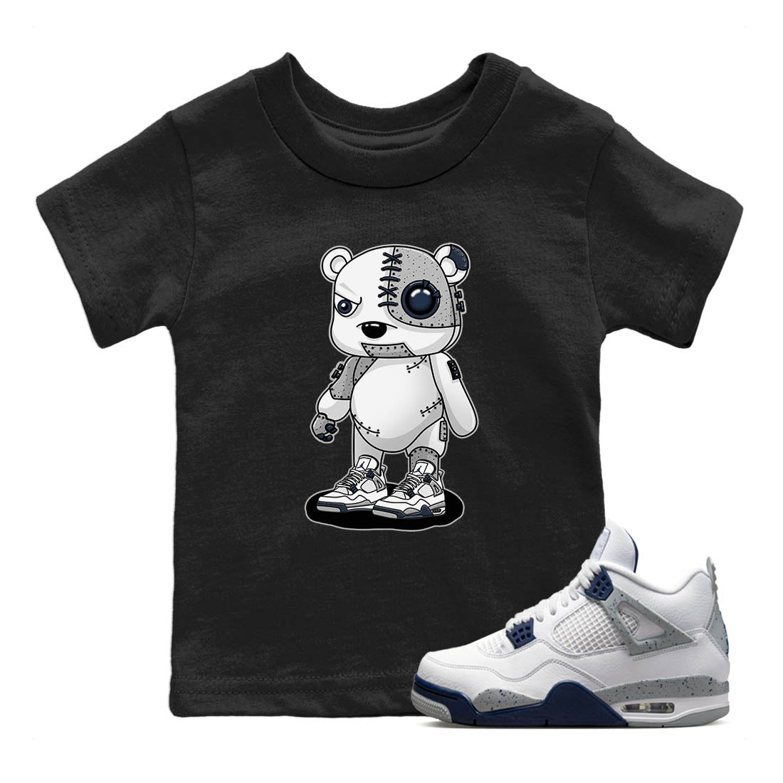 Cyborg Bear Kids Tops - Air Jordan 4 Midnight Navy
