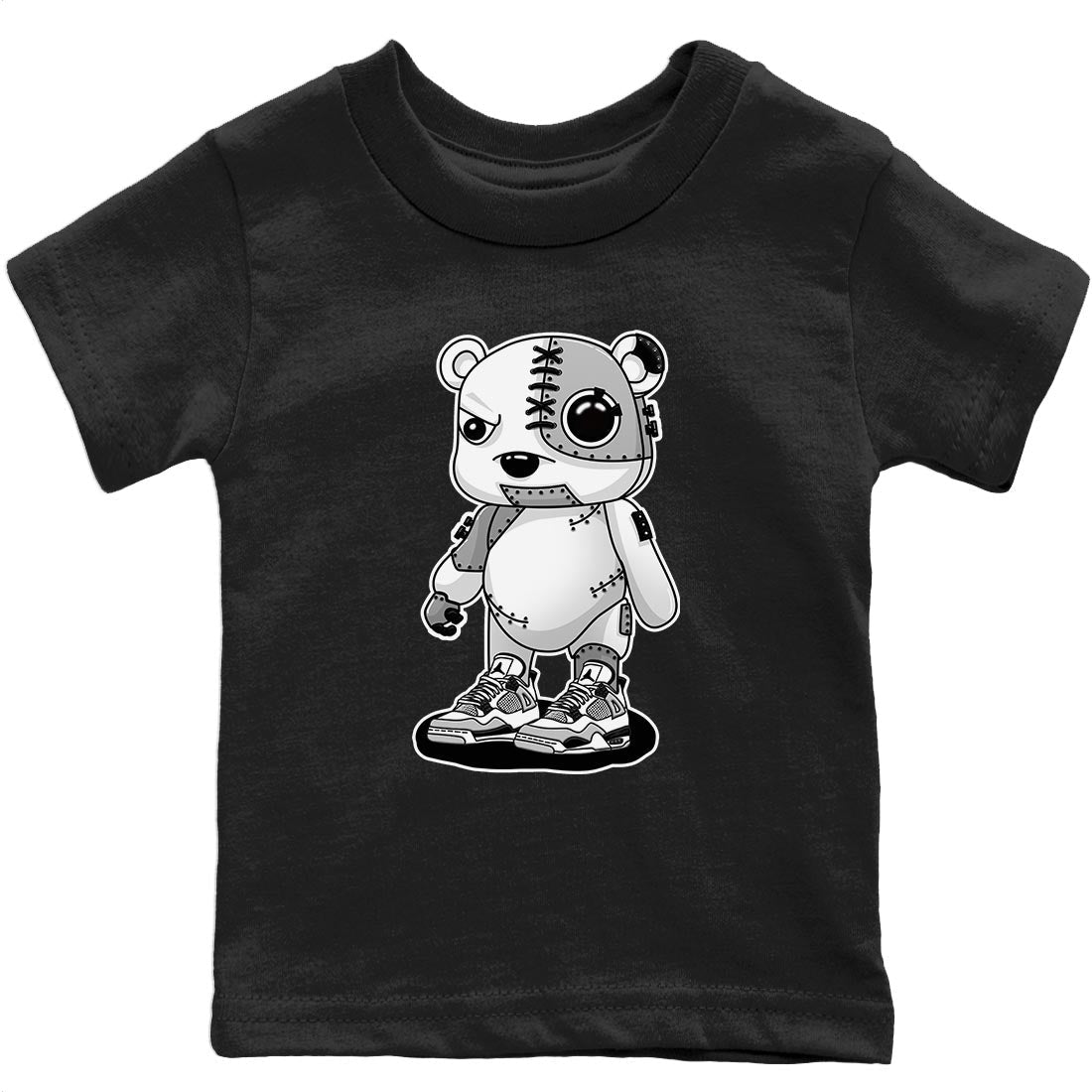 Cyborg Bear Kids Tops - Air Jordan 4 Military Black