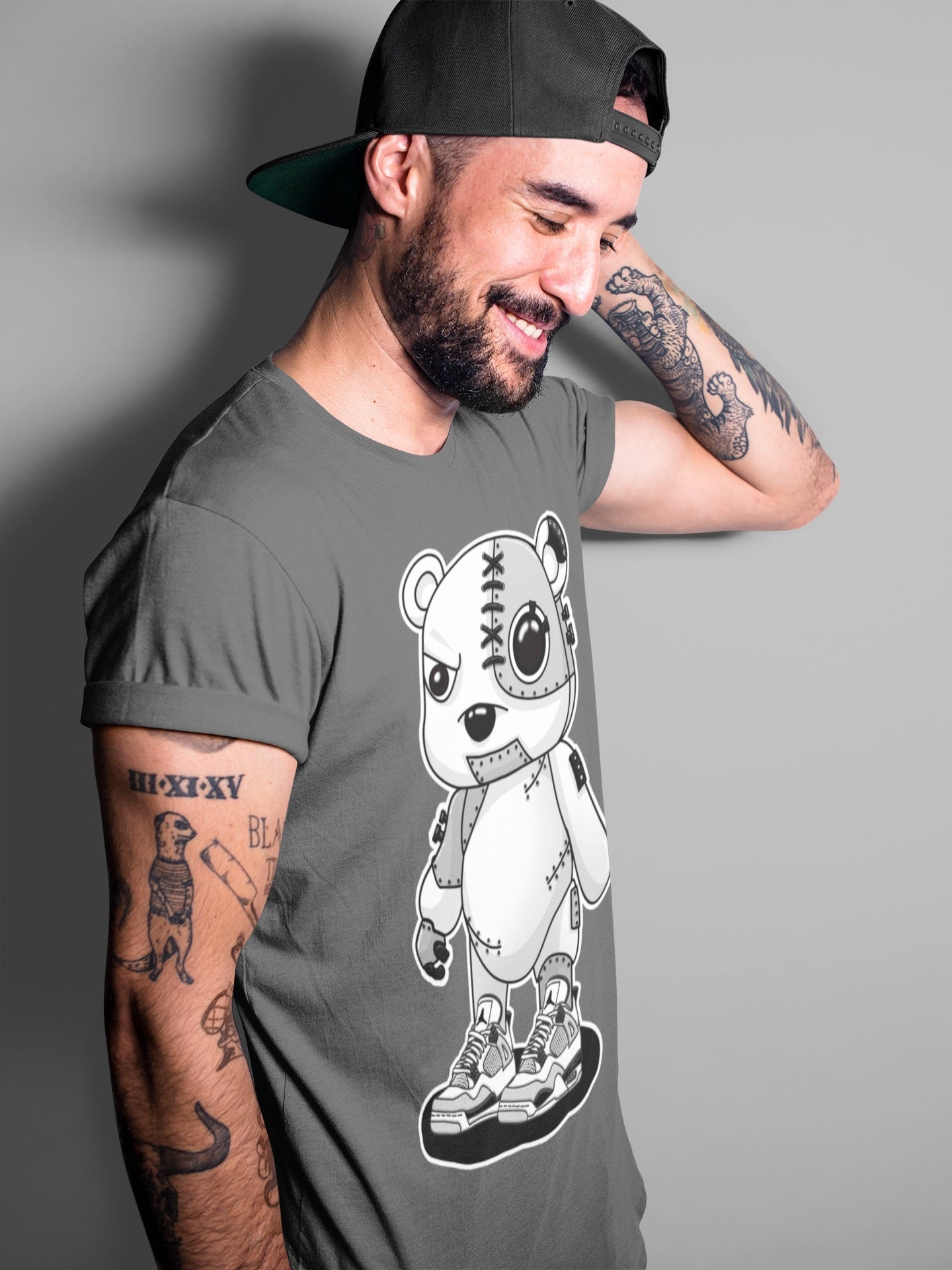 Cyborg Bear Unisex Tops - Air Jordan 4 Military Black