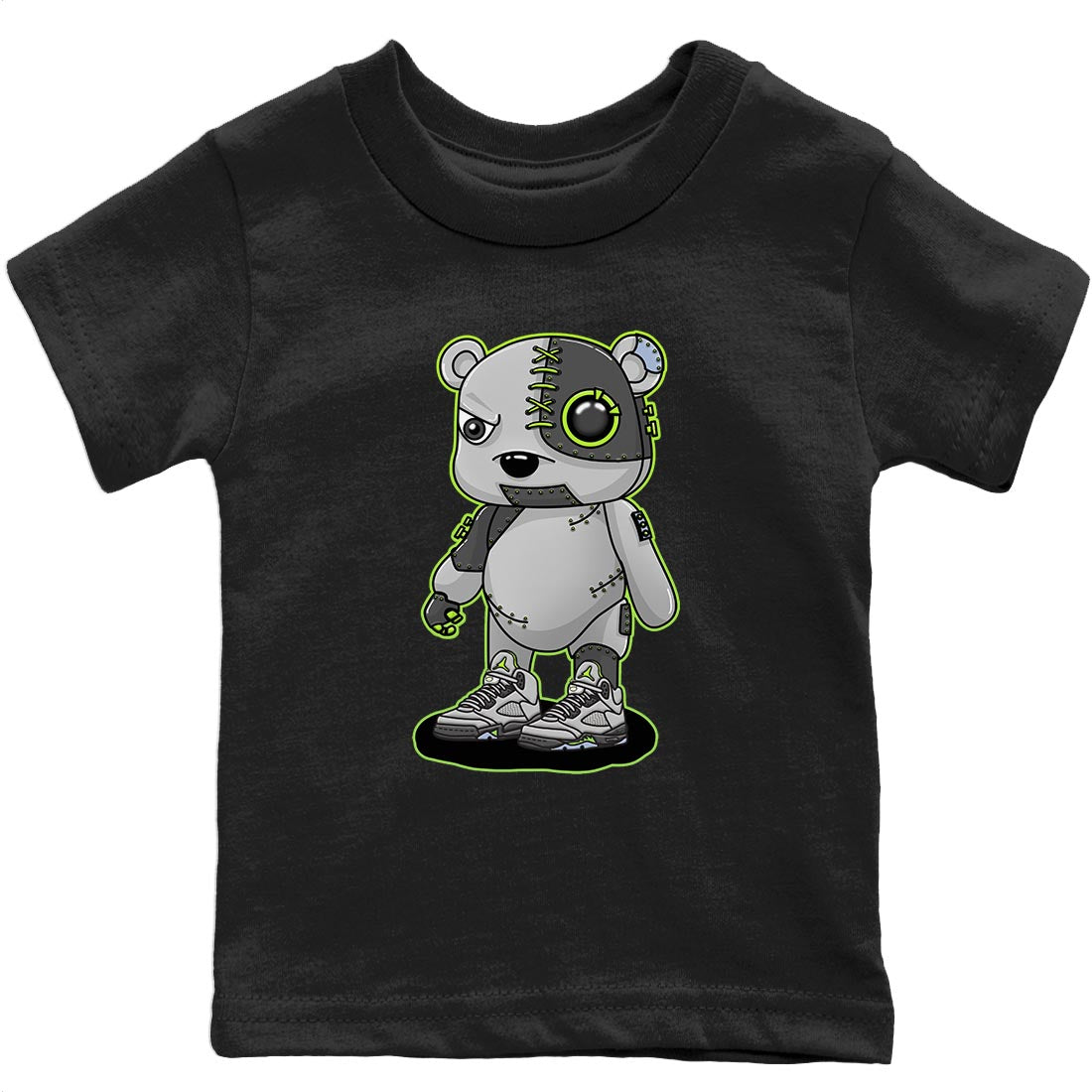 Cyborg Bear Kids Tops - Air Jordan 5 Green Bean
