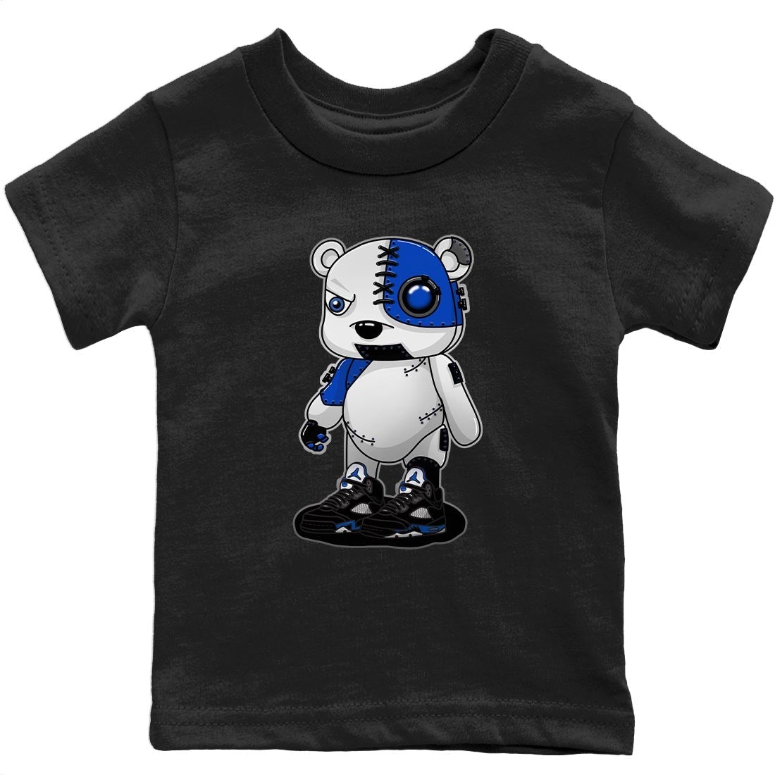 Cyborg Bear Kids Tops - Air Jordan 5 Racer Blue