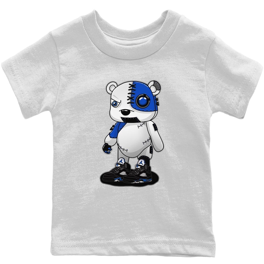 Cyborg Bear Kids Tops - Air Jordan 5 Racer Blue