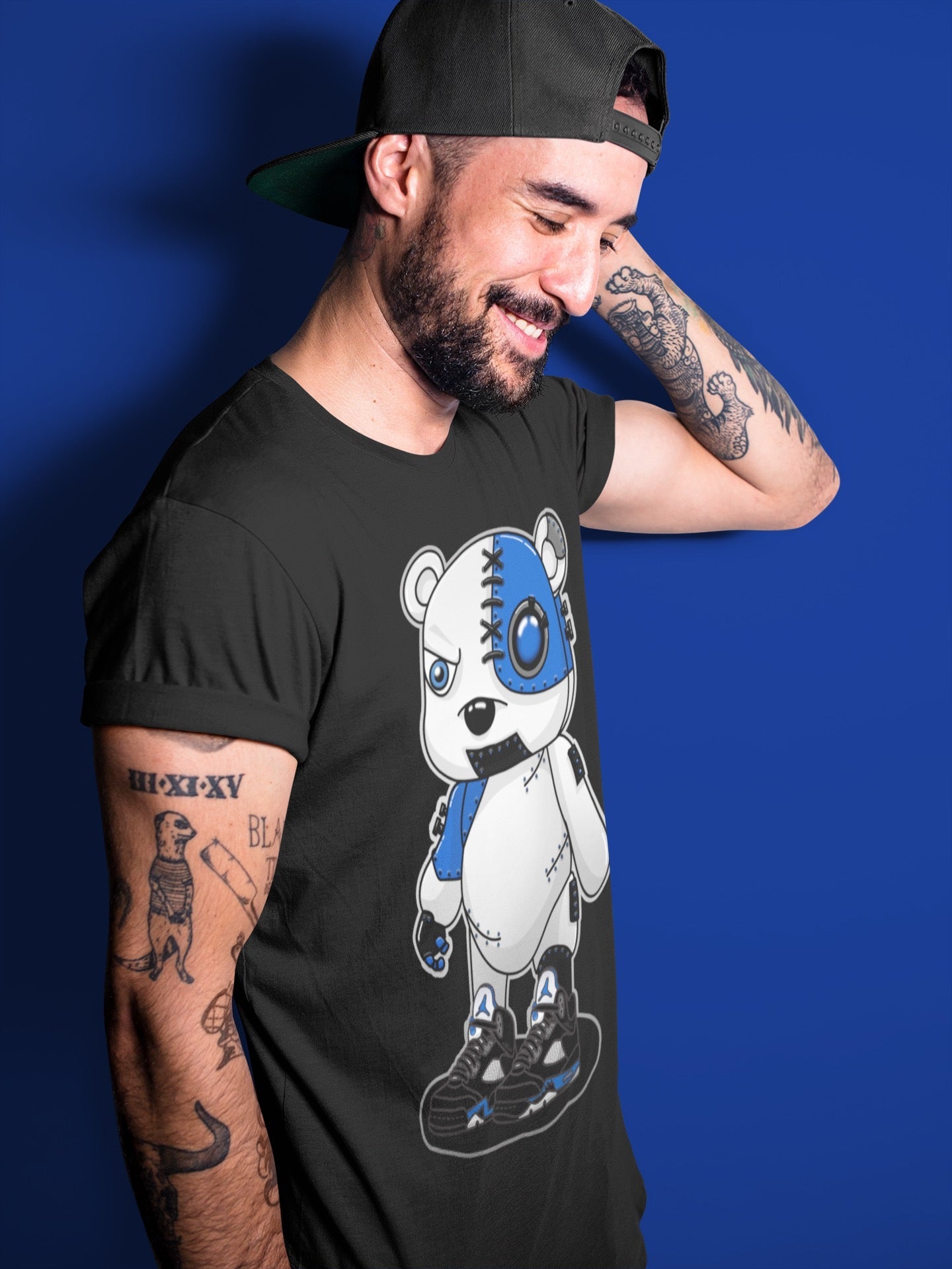 Cyborg Bear Unisex Tops - Air Jordan 5 Racer Blue