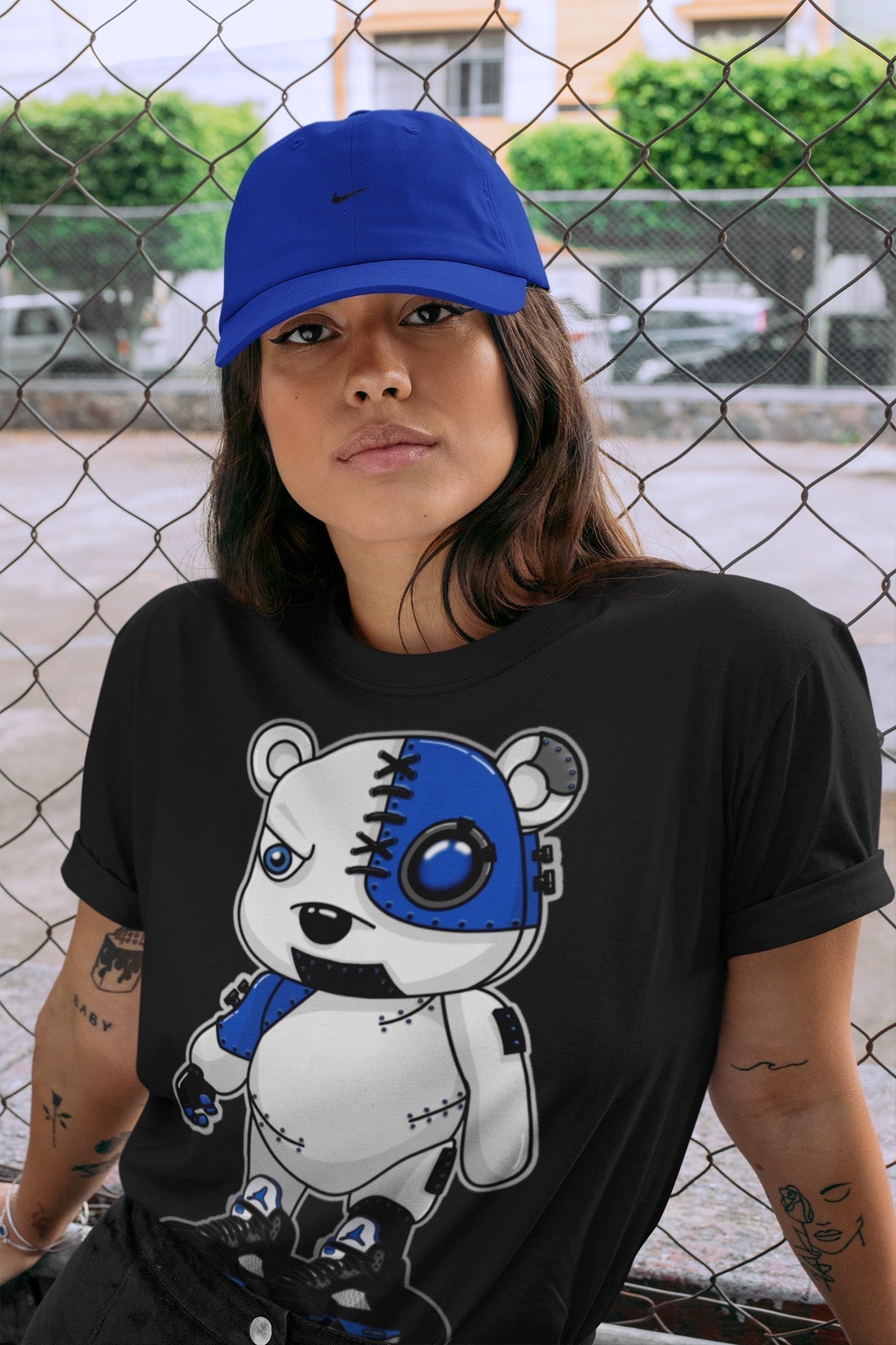 Cyborg Bear Unisex Tops - Air Jordan 5 Racer Blue