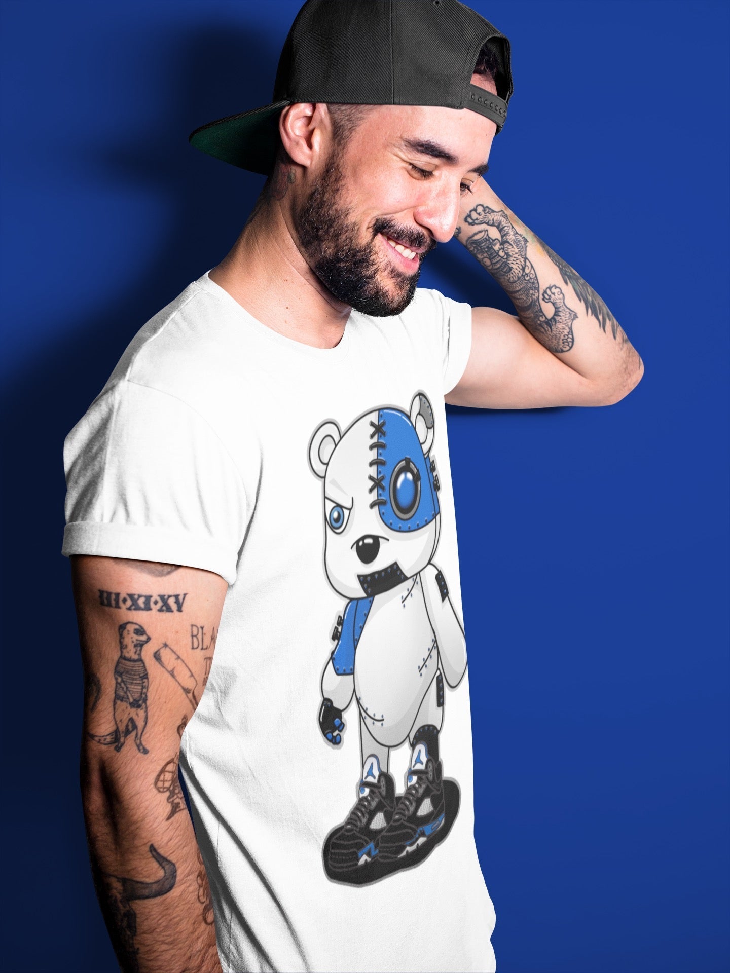 Cyborg Bear Unisex Tops - Air Jordan 5 Racer Blue