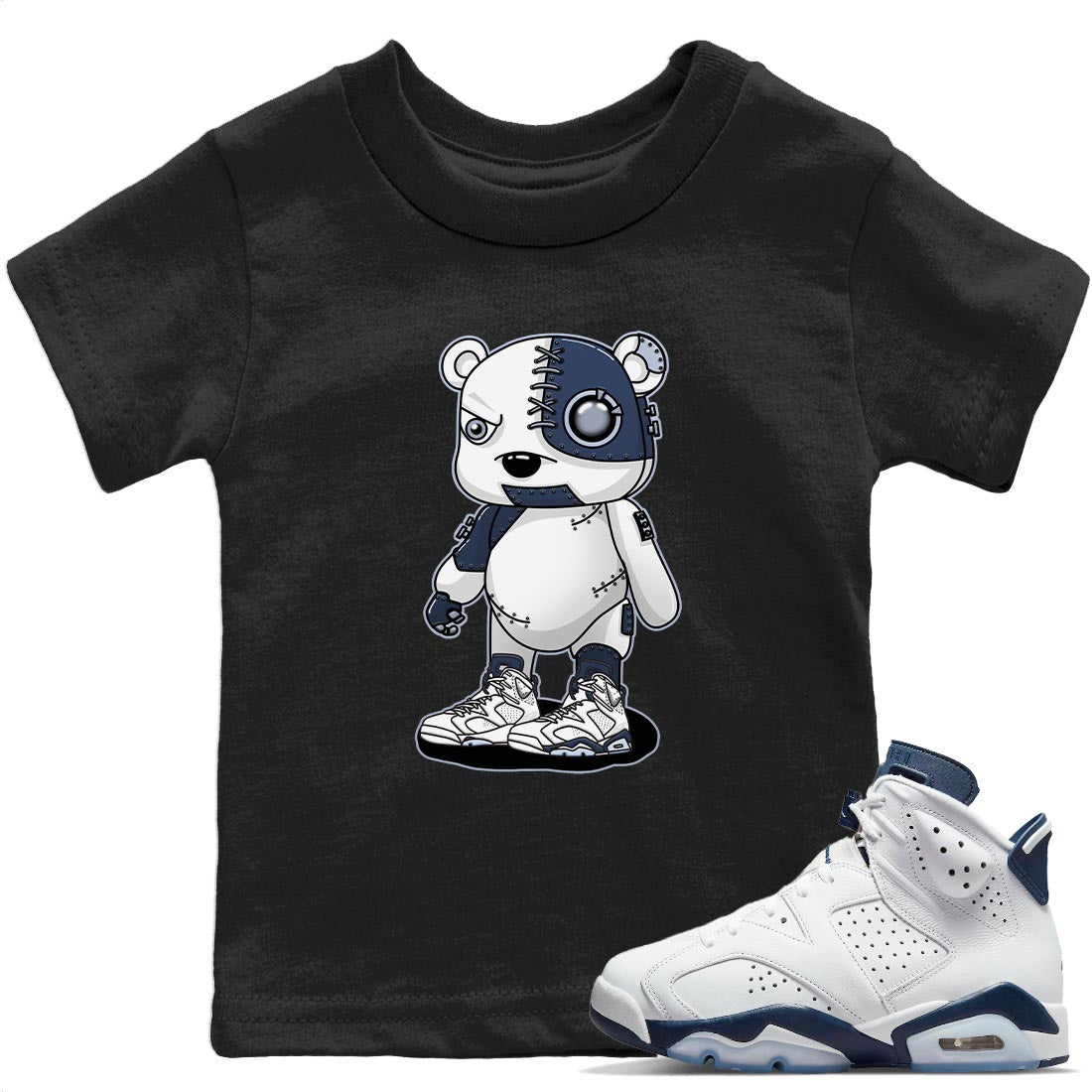 Cyborg Bear Kids Tops - Air Jordan 6 Midnight Navy