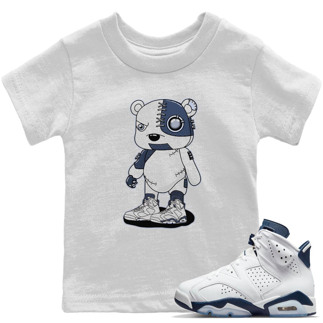 Cyborg Bear Kids Tops - Air Jordan 6 Midnight Navy
