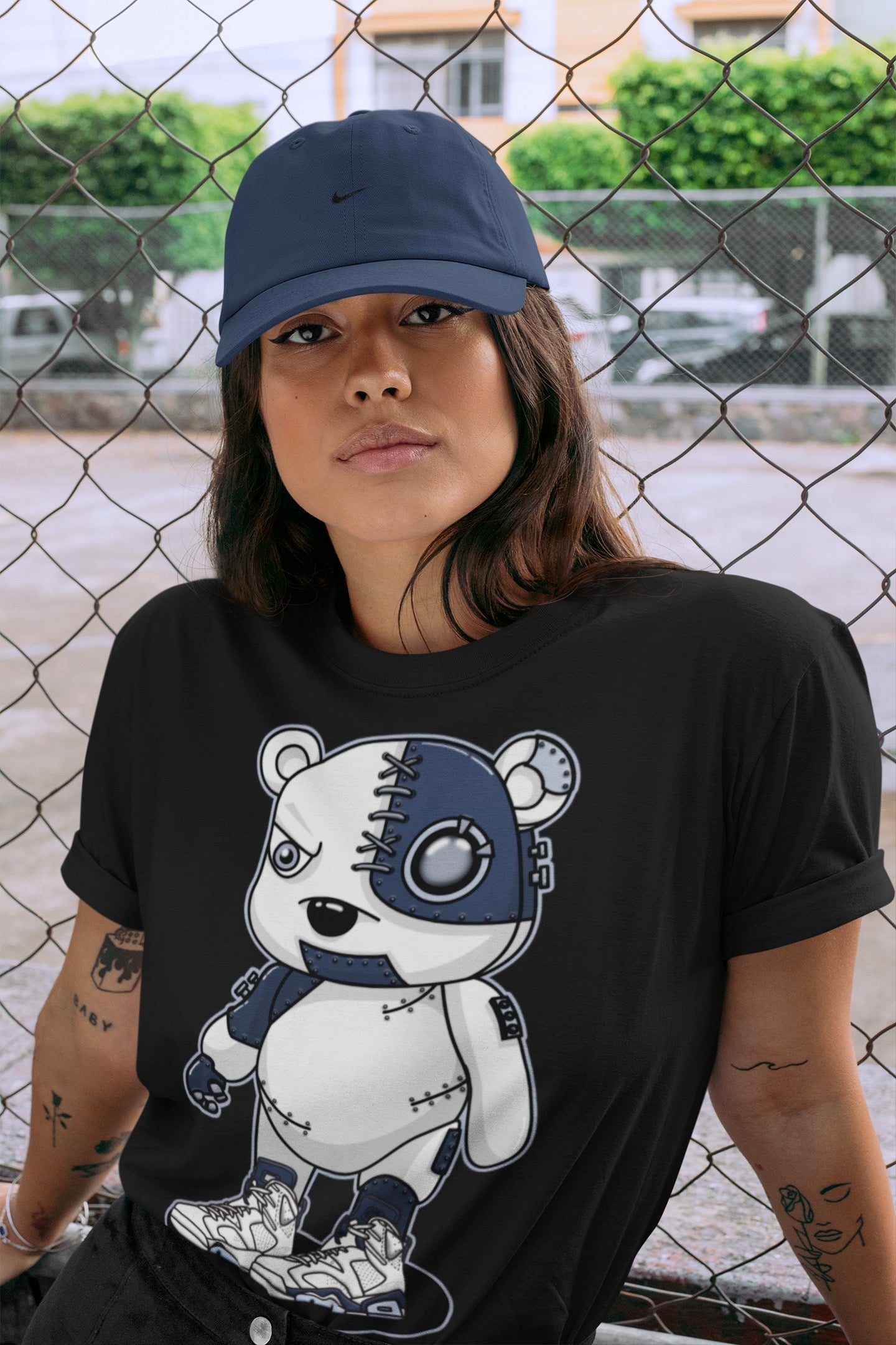 Cyborg Bear Unisex Tops - Air Jordan 6 Midnight Navy