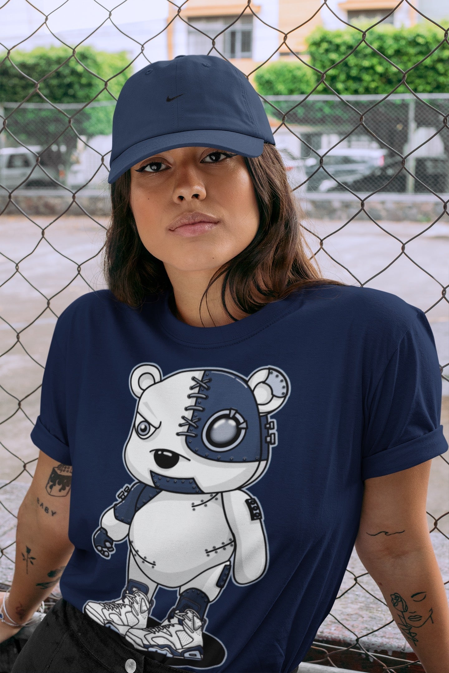 Cyborg Bear Unisex Tops - Air Jordan 6 Midnight Navy