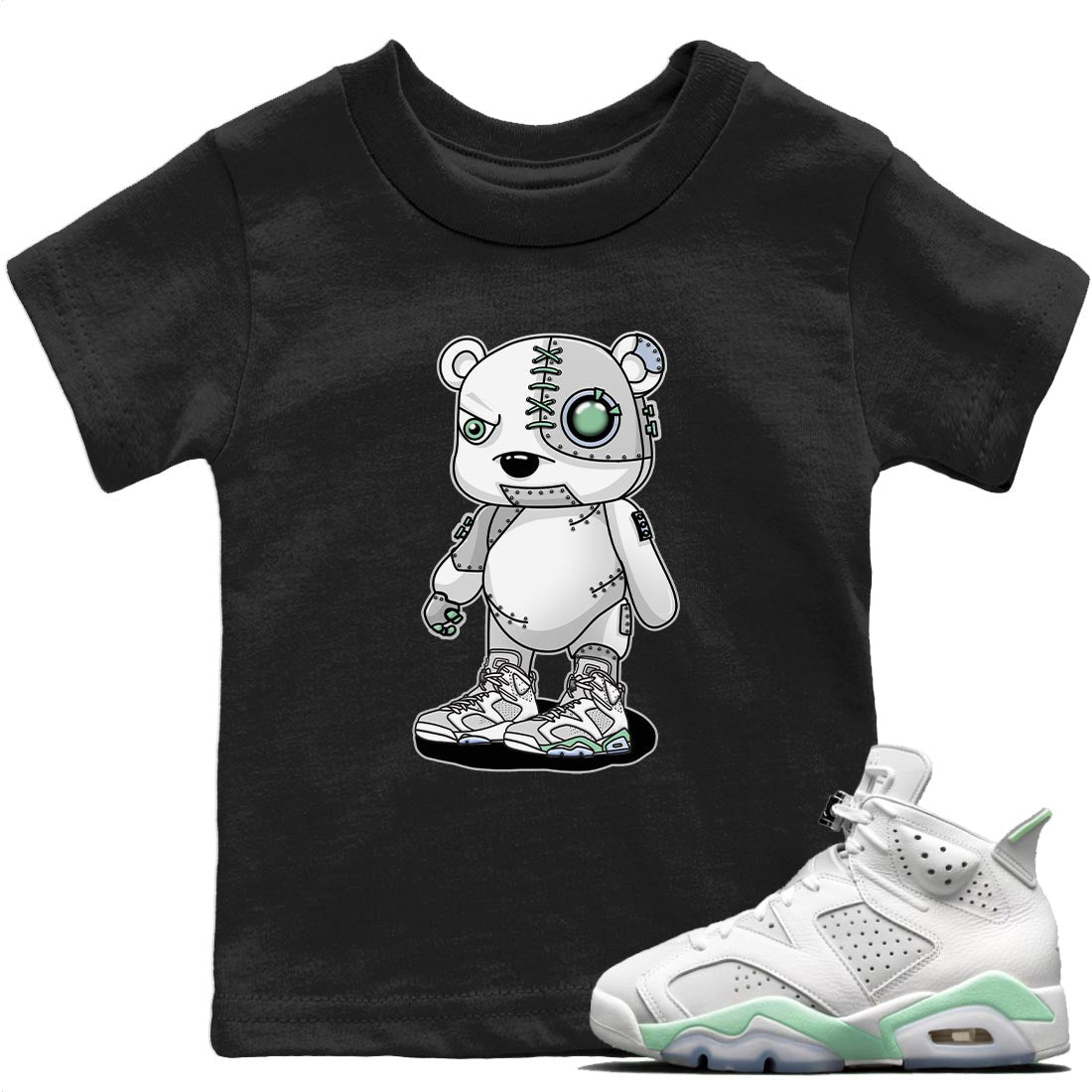 Cyborg Bear Kids Tops - Air Jordan 6 Mint Foam
