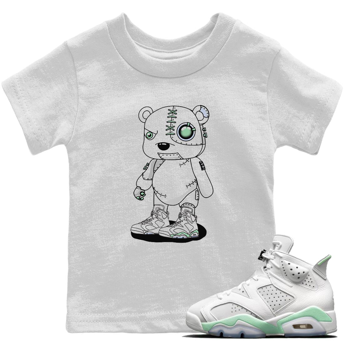 Cyborg Bear Kids Tops - Air Jordan 6 Mint Foam