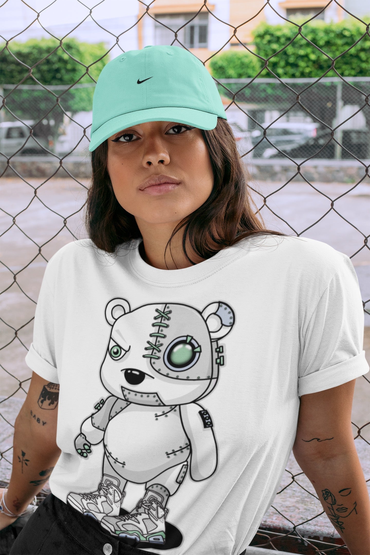 Cyborg Bear Unisex Tops - Air Jordan 6 Mint Foam