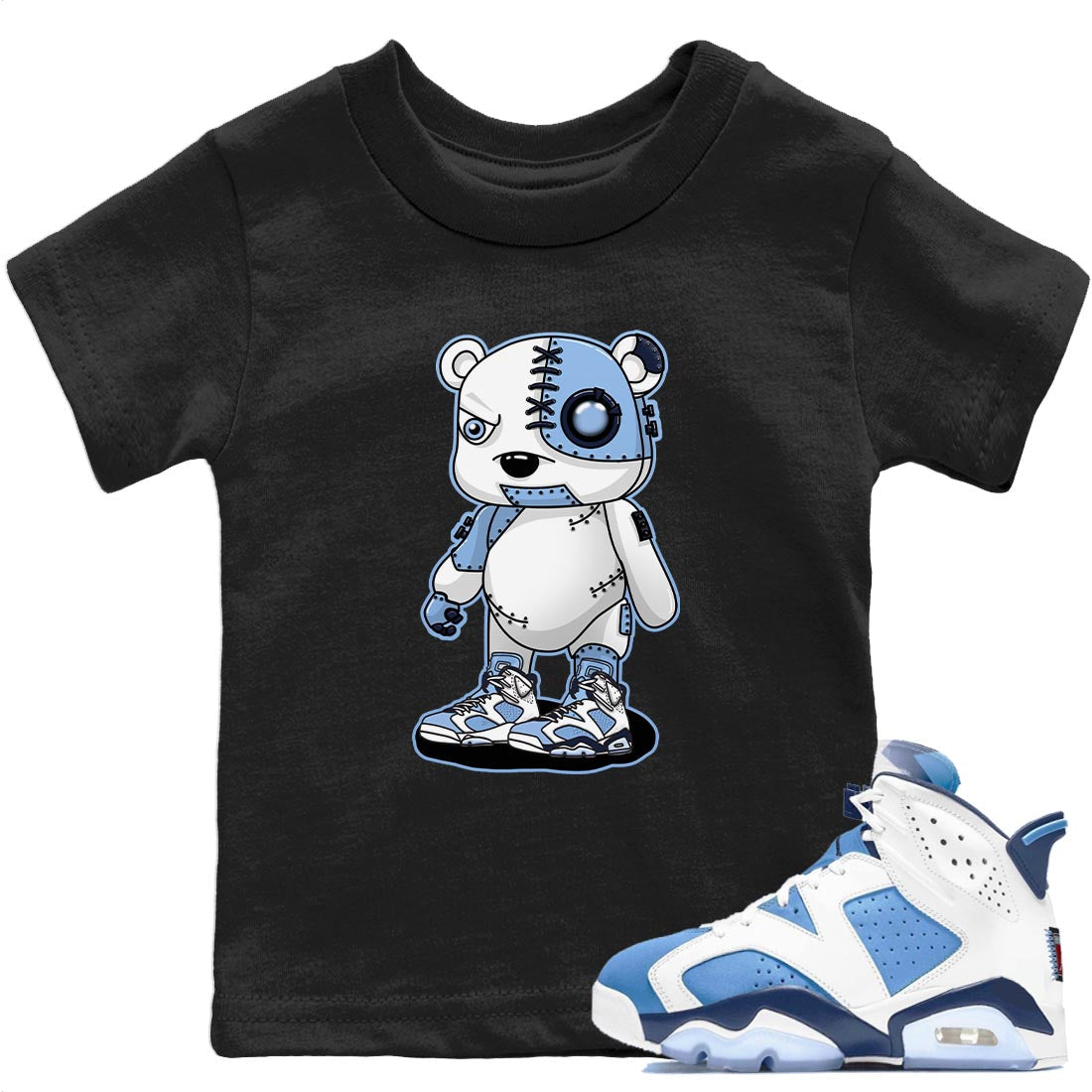 Cyborg Bear Kids Tops - Air Jordan 6 UNC
