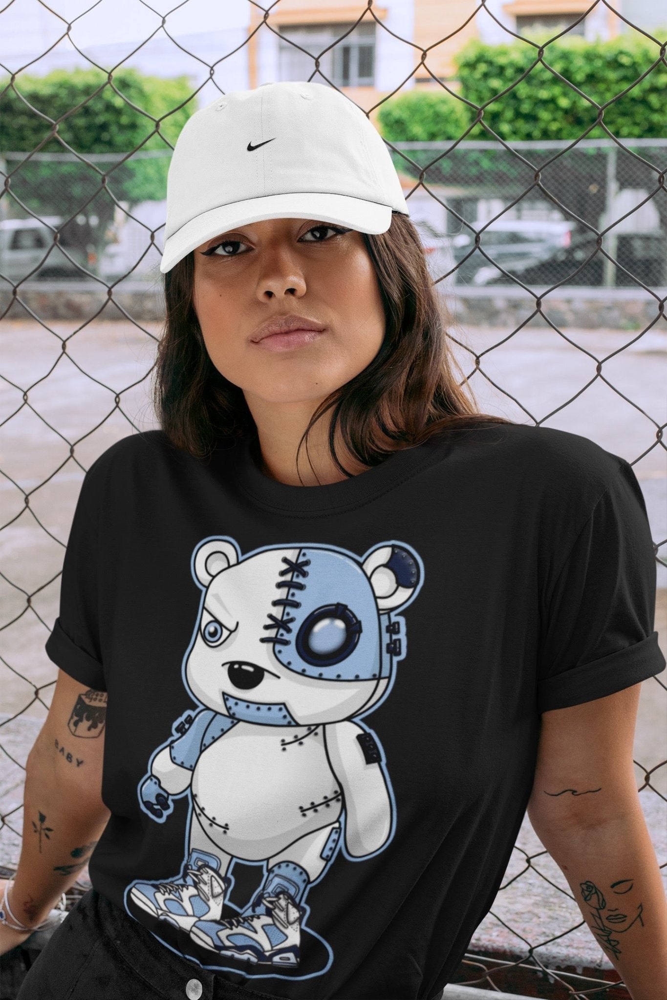 Cyborg Bear Unisex Tops - Air Jordan 6 UNC