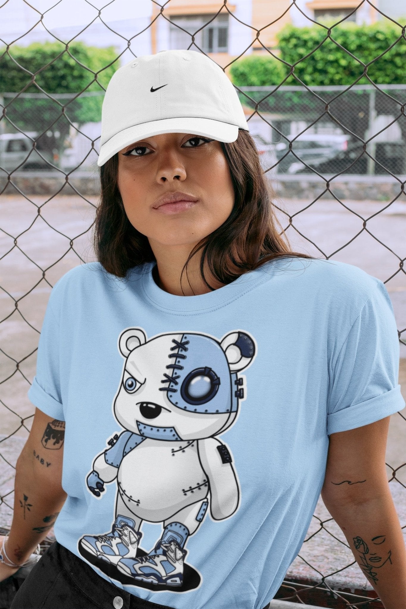 Cyborg Bear Unisex Tops - Air Jordan 6 UNC