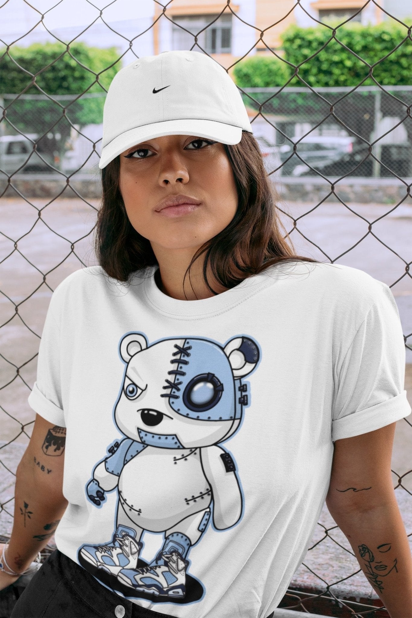 Cyborg Bear Unisex Tops - Air Jordan 6 UNC