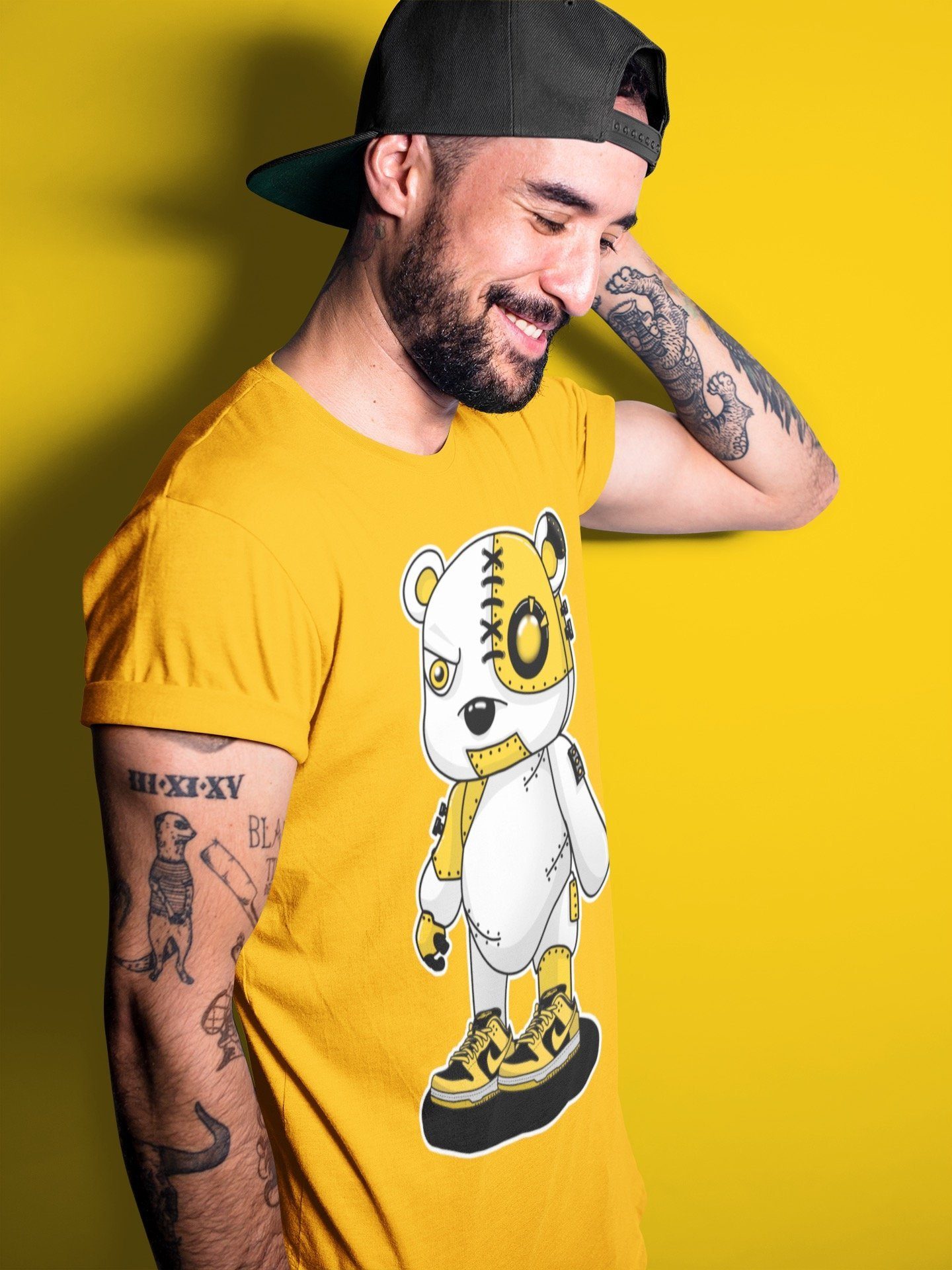 Cyborg Bear Unisex Tops - Dunk Championship Goldenrod