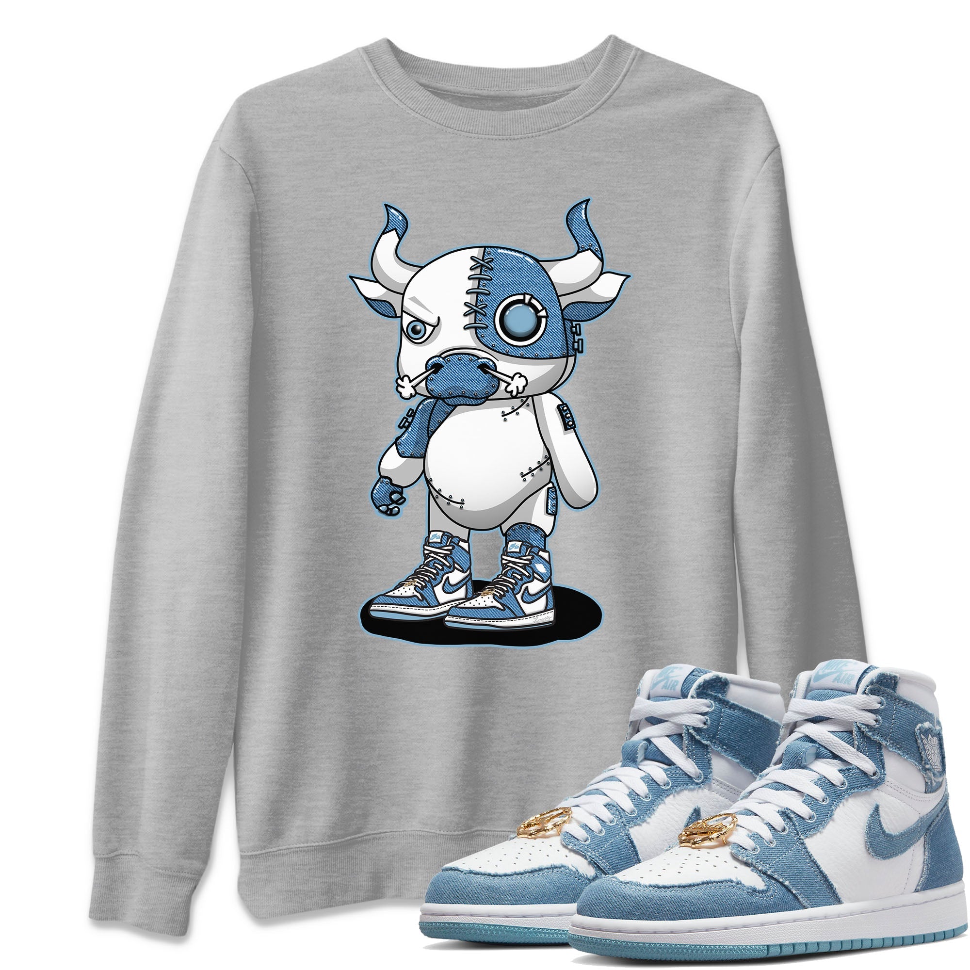 Cyborg Bull Unisex Tops - Air Jordan 1 Denim
