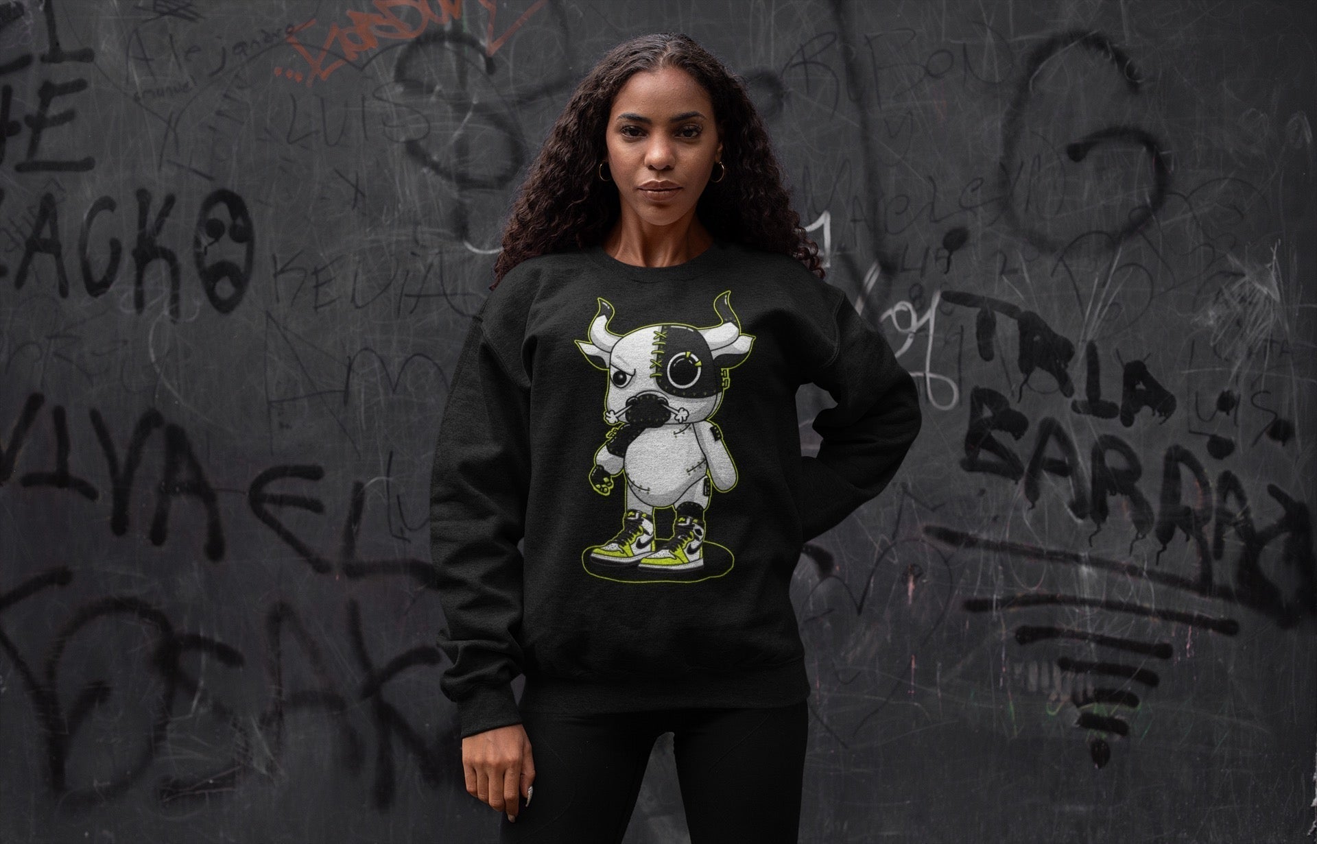 Cyborg Bull Unisex Tops - Air Jordan 1 Visionaire