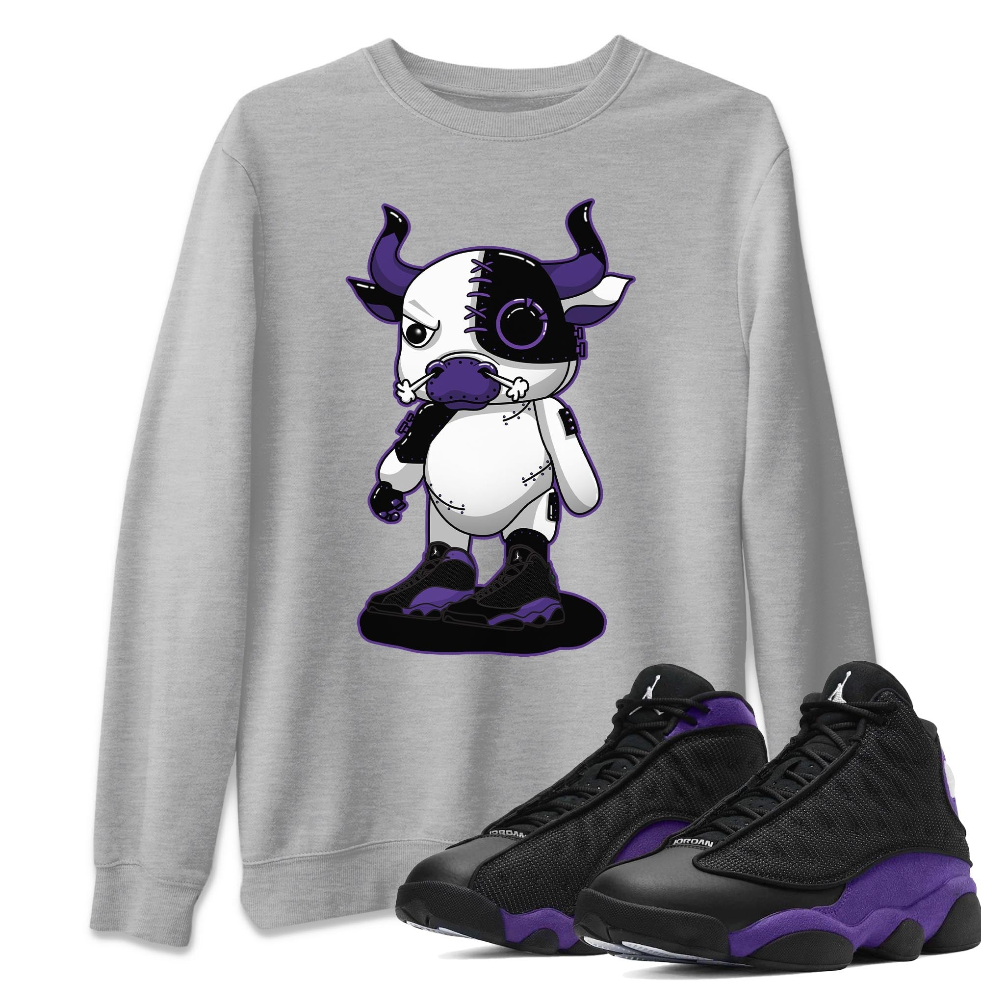 Cyborg Bull Unisex Tops - Air Jordan 13 Court Purple