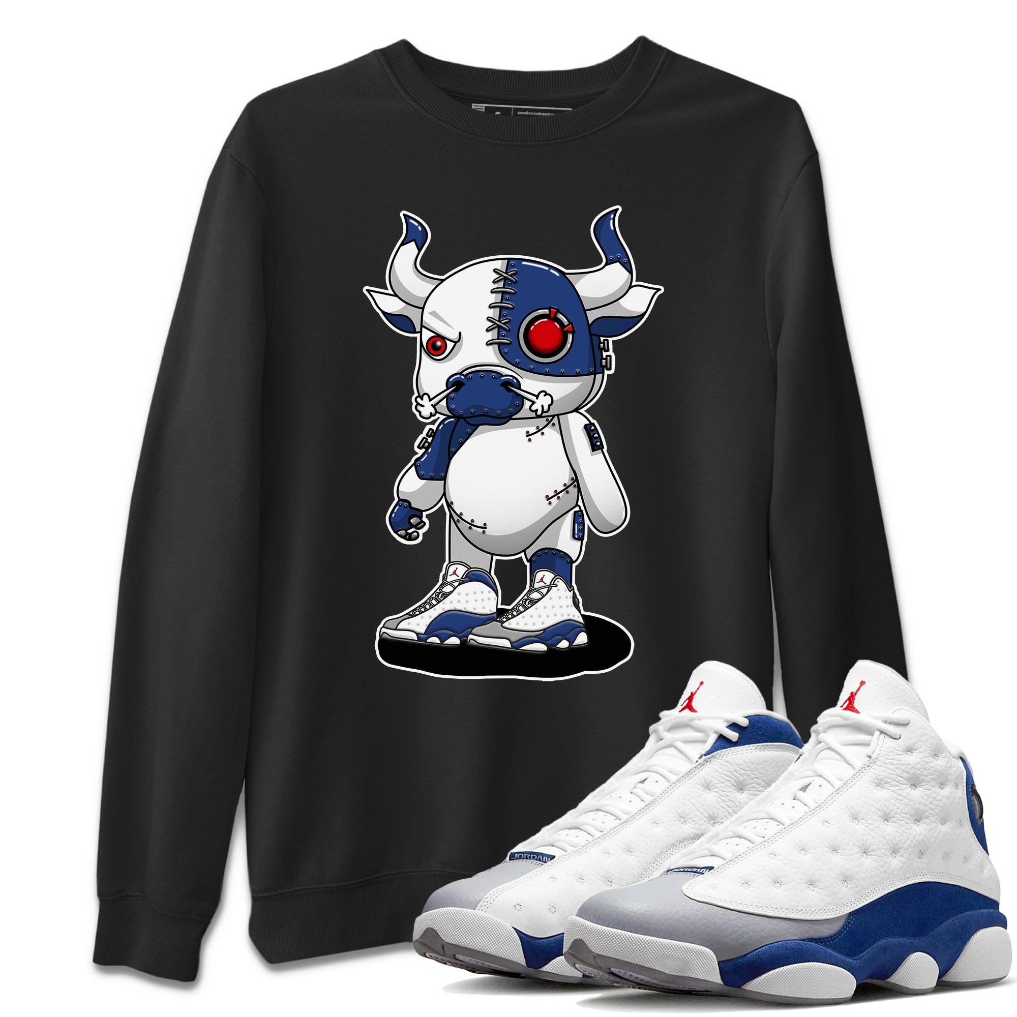 Cyborg Bull Unisex Tops - Air Jordan 13 French Blue
