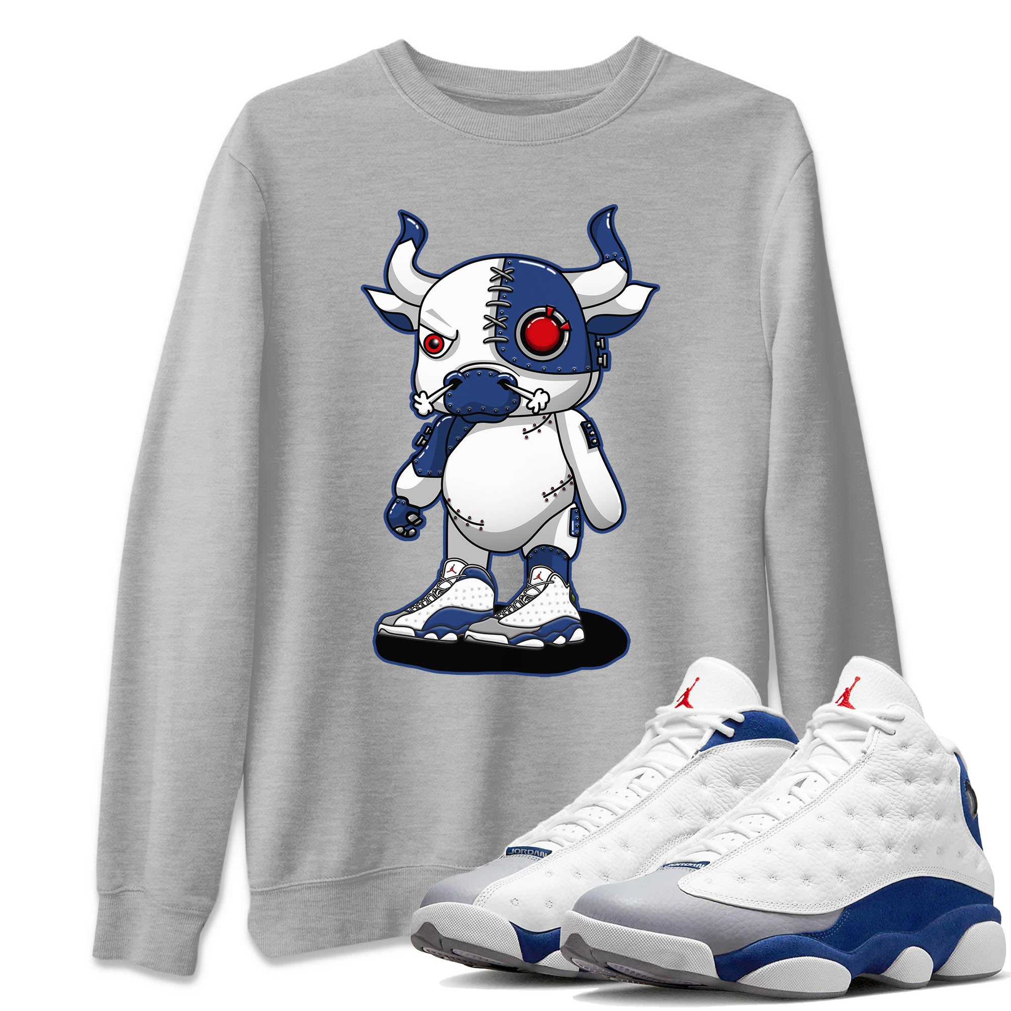 Cyborg Bull Unisex Tops - Air Jordan 13 French Blue